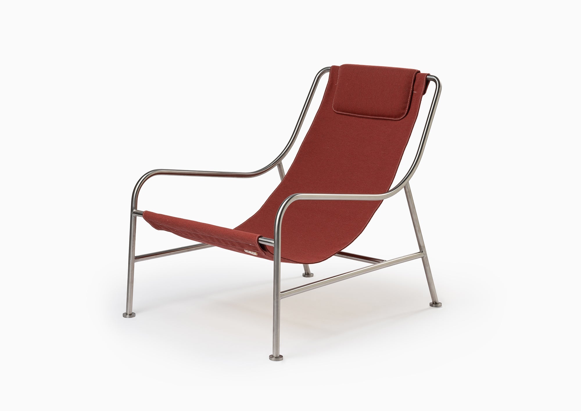 2x LISBOA - Minimalist Stainless Steel Armchair with Textile Finish