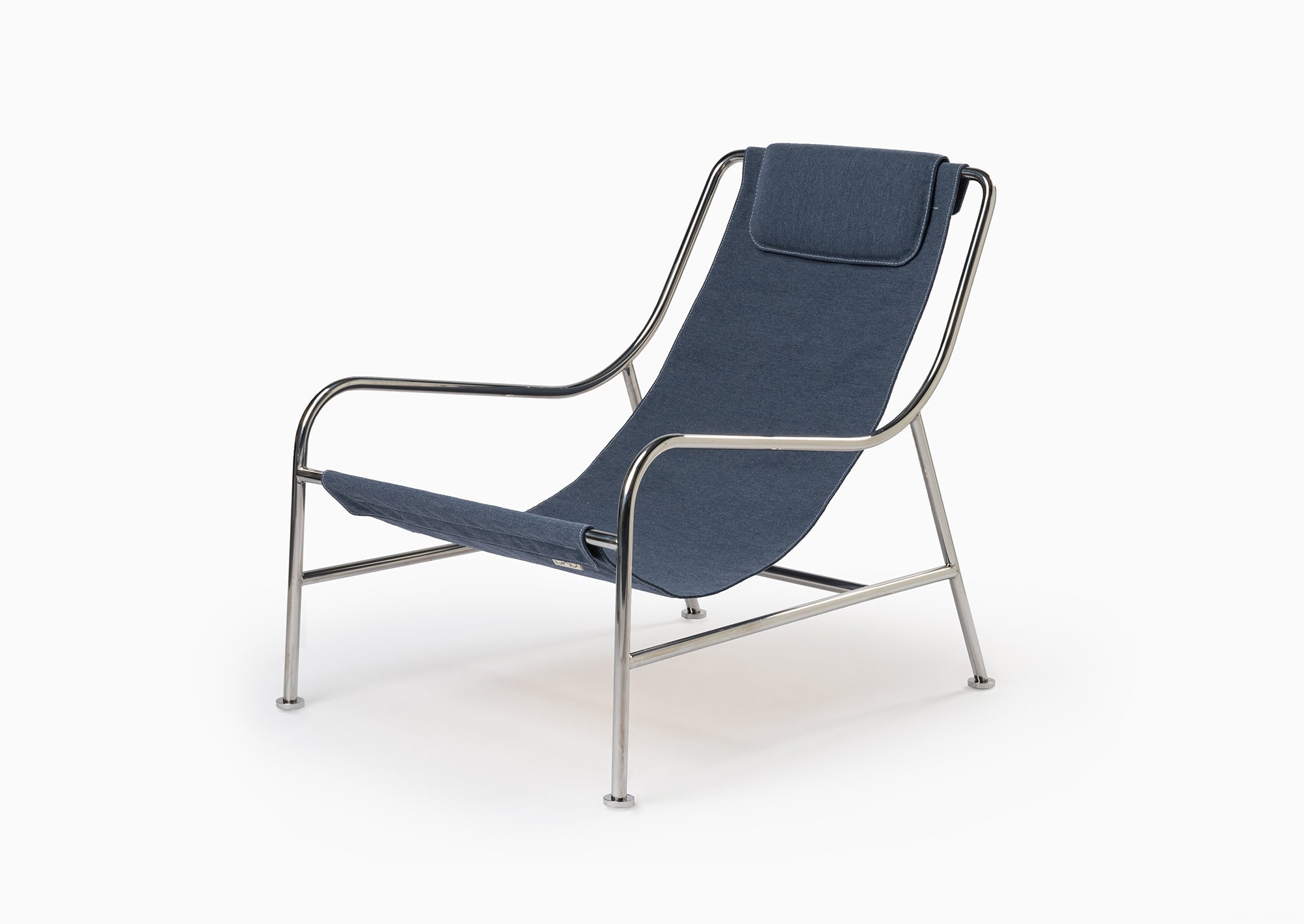 2x LISBOA - Minimalist Stainless Steel Armchair with Textile Finish