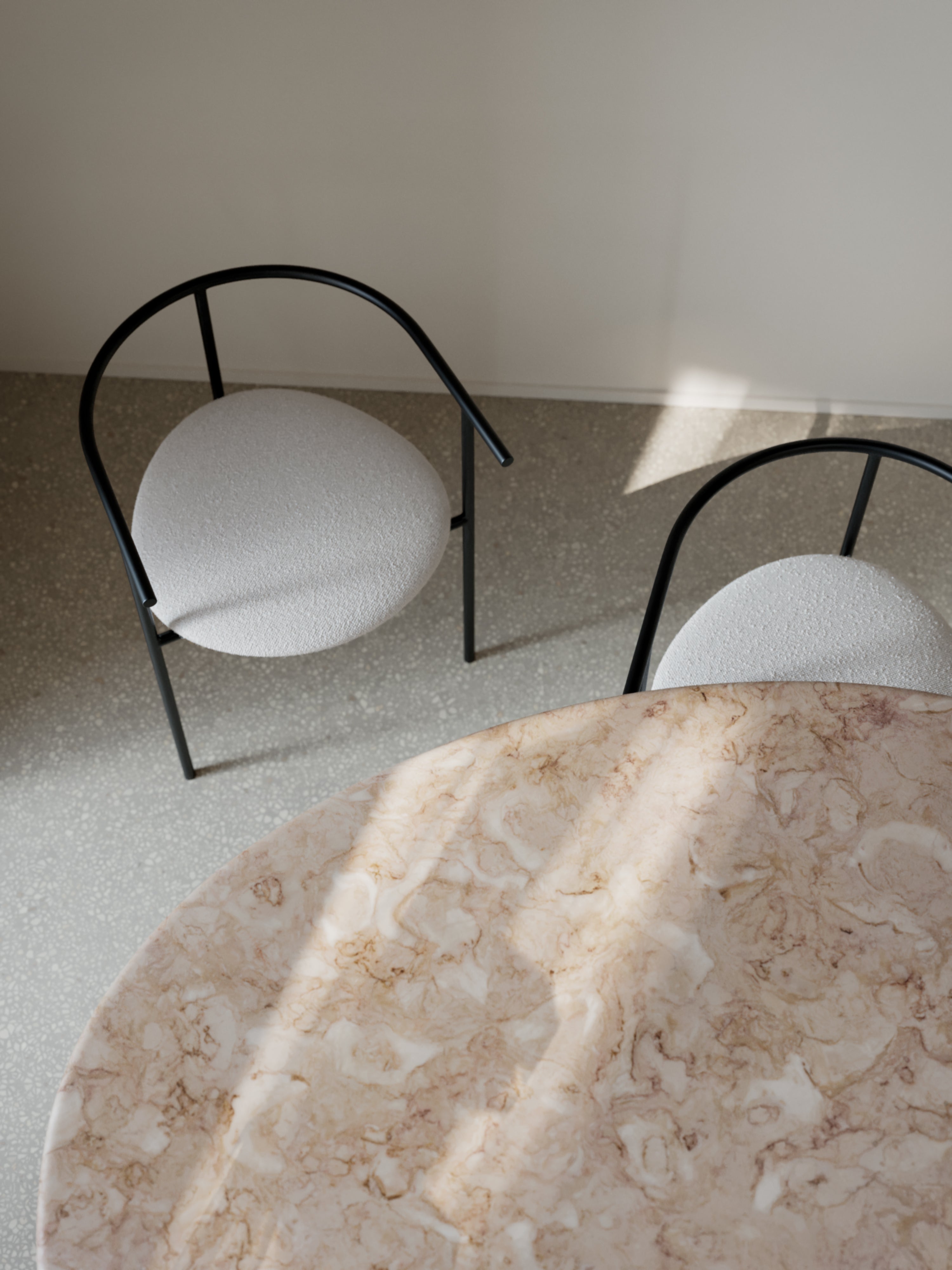 AITAI table - With Lioz Limestone Top & Metal Frame