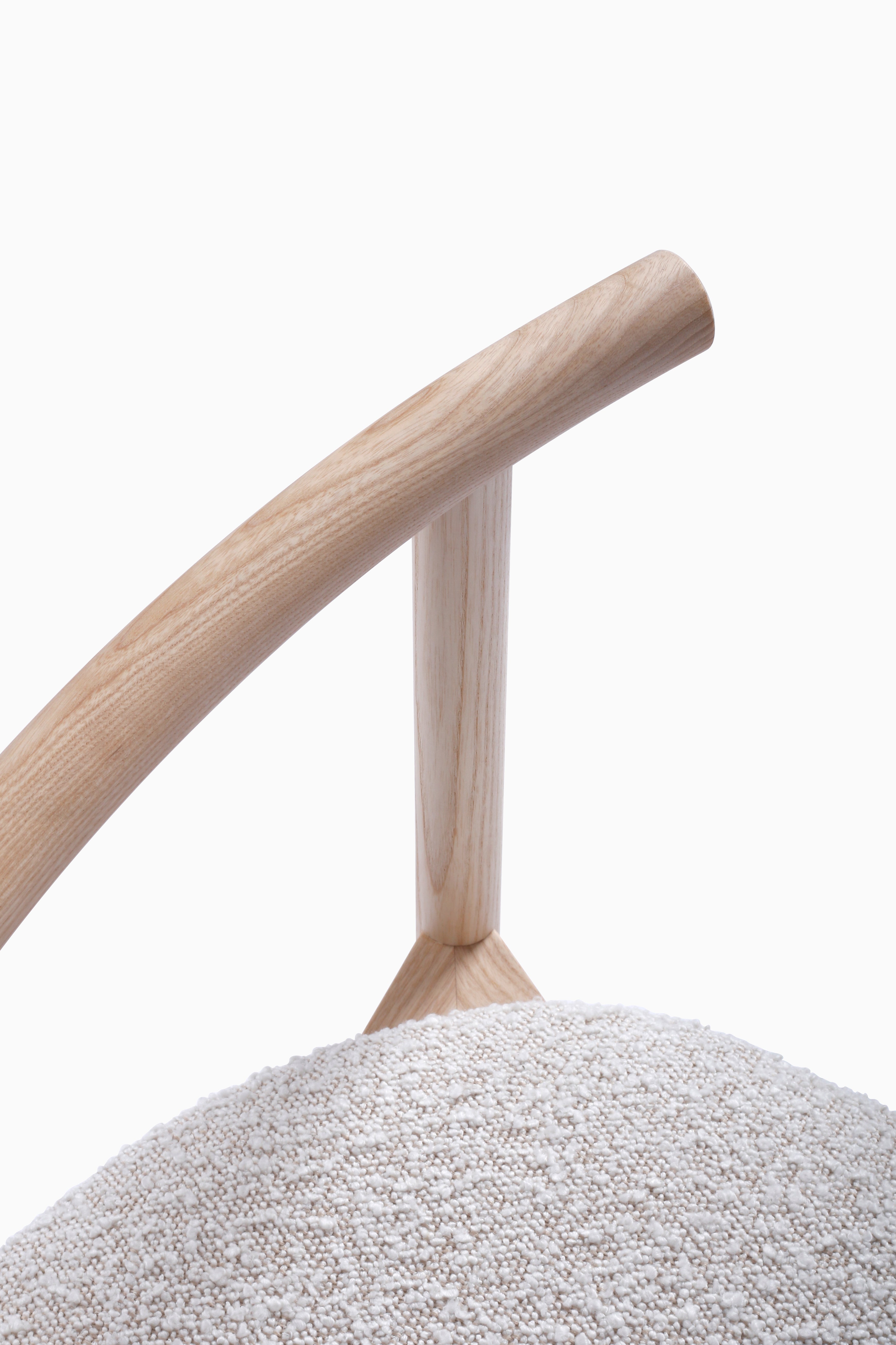 AITAI – Solid Wood Frame and Fabric Seat Chair