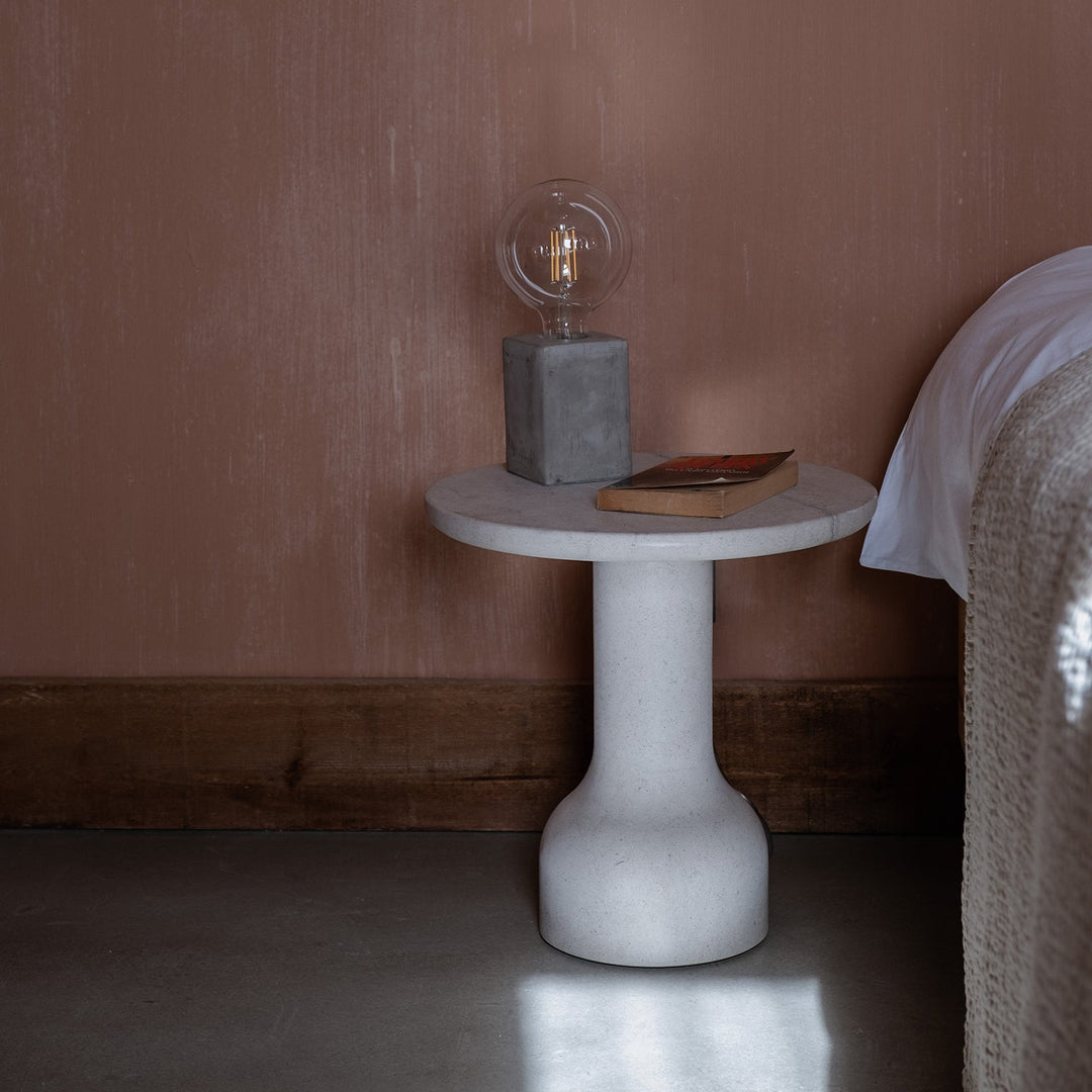 PESO Set – 3x Minimalist Round Side Table in Limestone