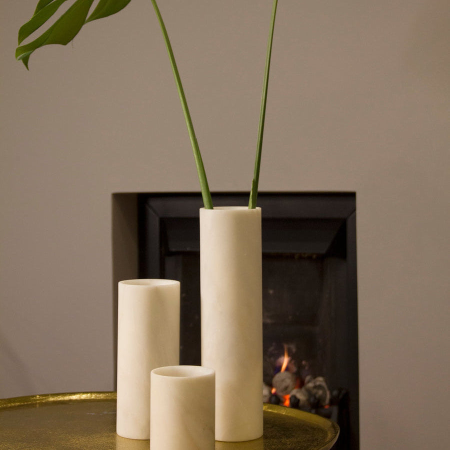 PEDRA Set – 3x Sculptural Vase in Marble