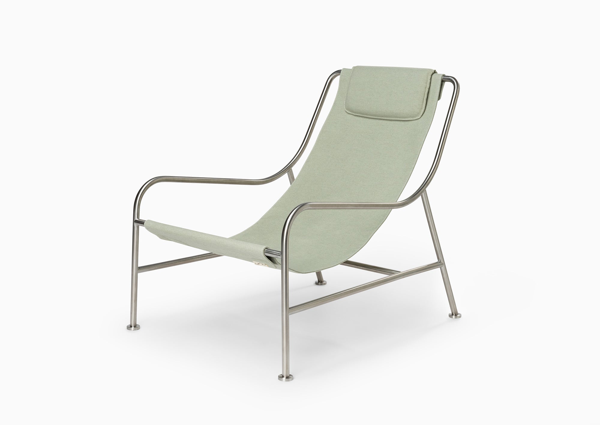 2x LISBOA - Minimalist Stainless Steel Armchair with Textile Finish