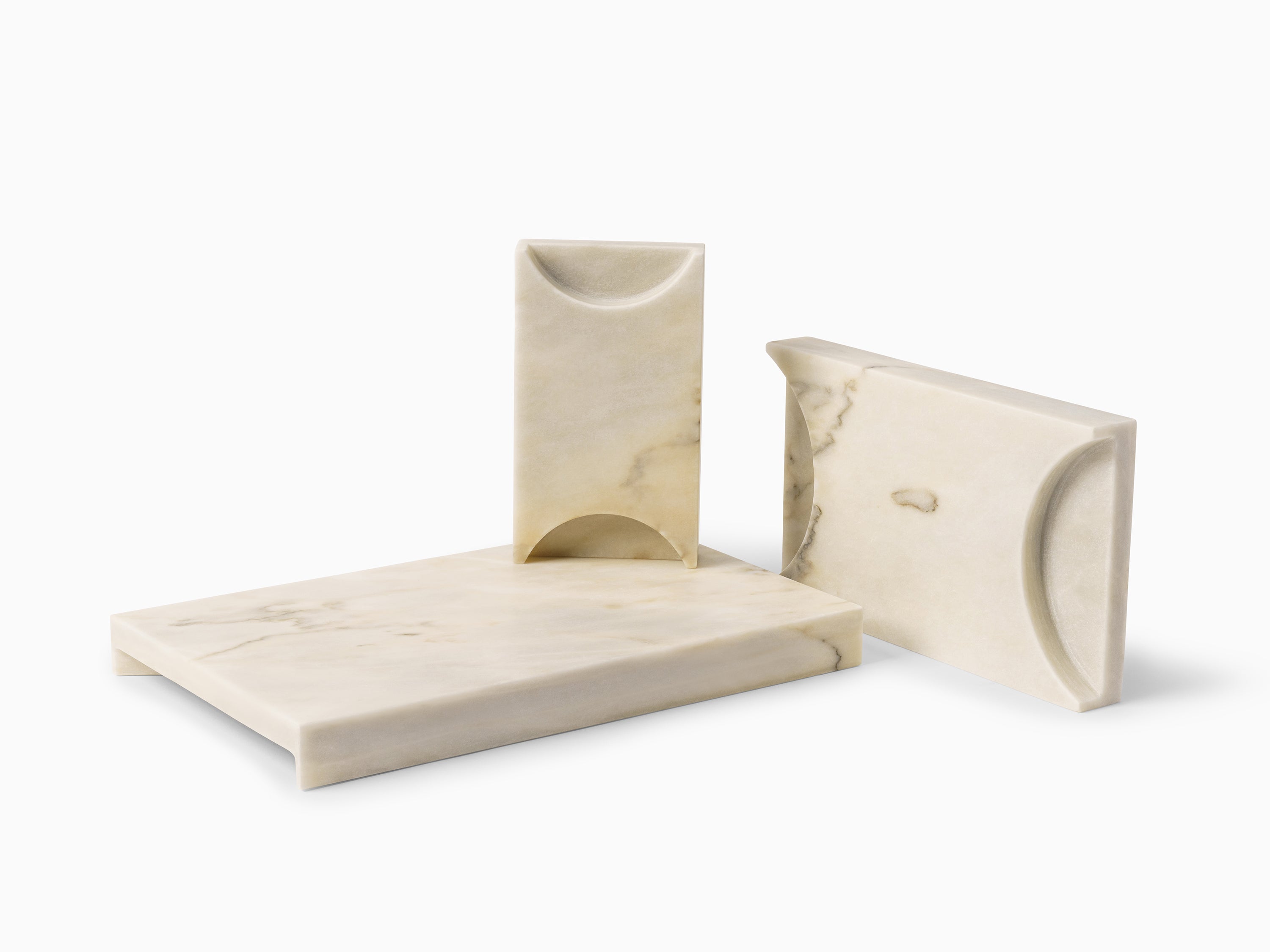 Minimalistisches Marmortablett 3-teilig