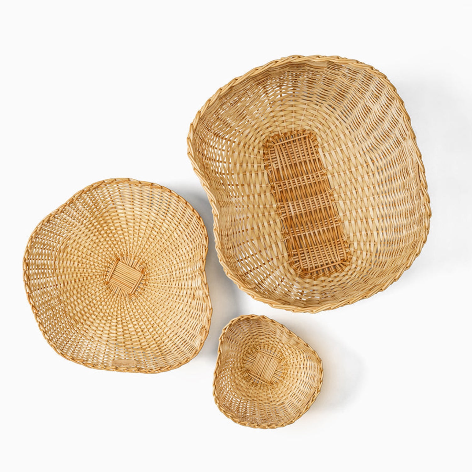 Ensemble FURNA - 3 paniers de rangement en osier naturel tressé