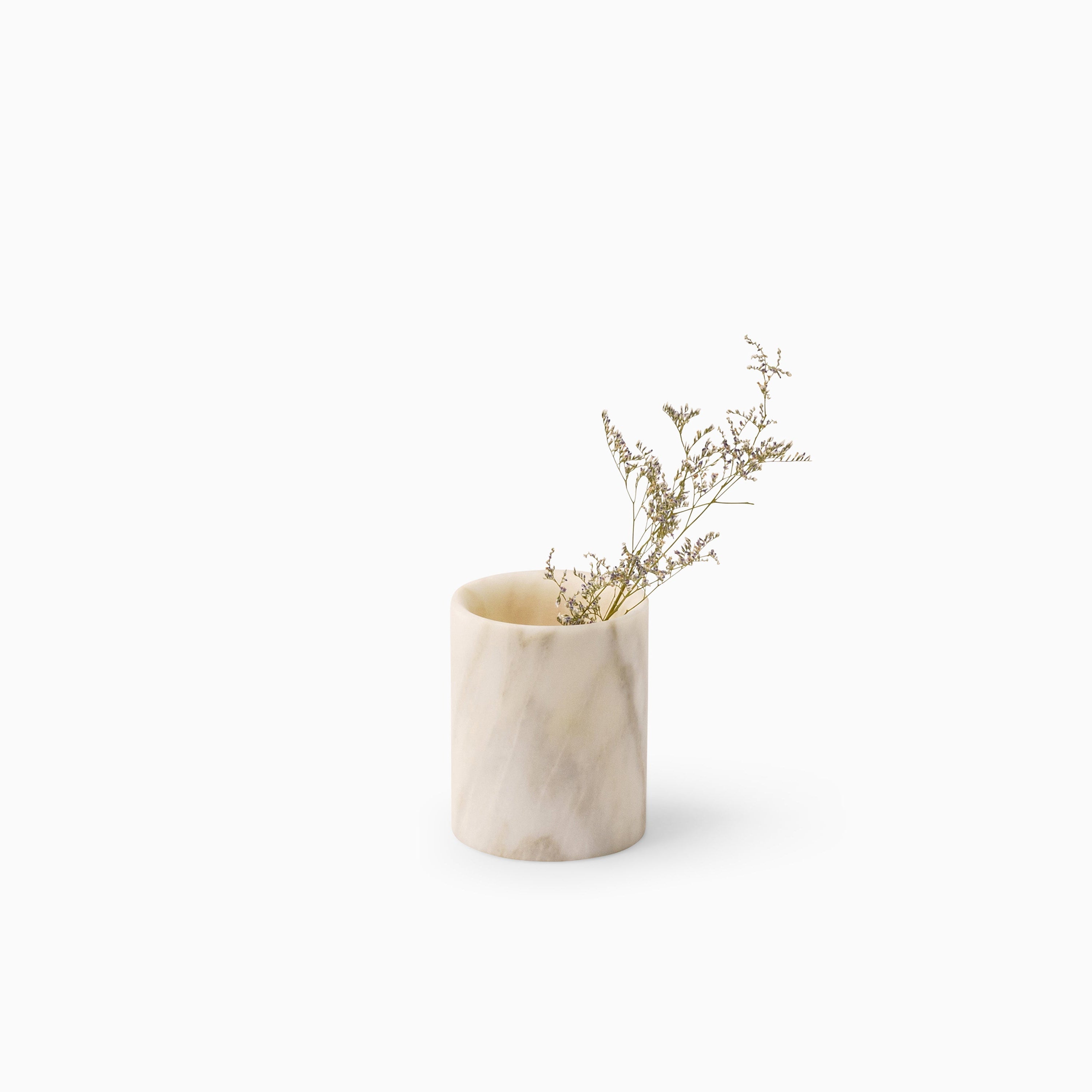 Pedra Collection Set - Sculptural Vase & Sidetable in Marble