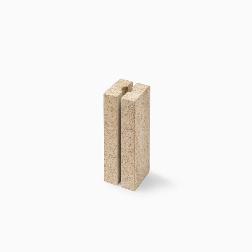 LEVE Set – 3x Sculptural Candle Holder in Limestone