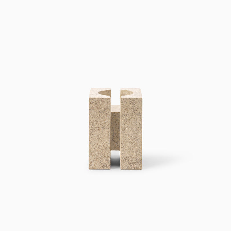LEVE Set – 3x Sculptural Candle Holder in Limestone
