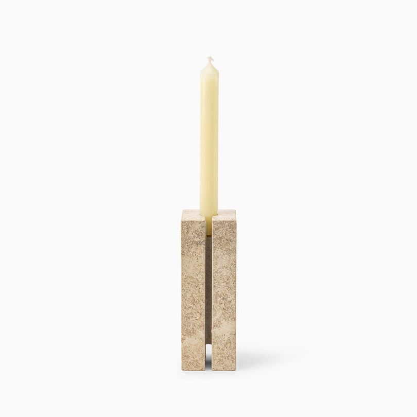 LEVE Set – 3x Sculptural Candle Holder in Limestone