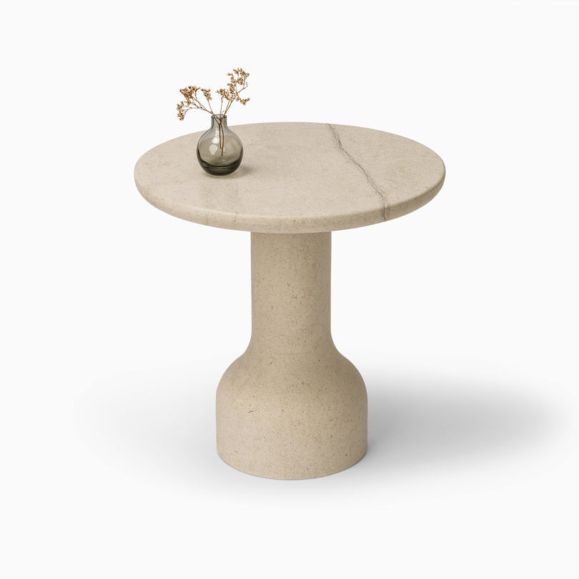 PESO Set – 3x Minimalist Round Side Table in Limestone