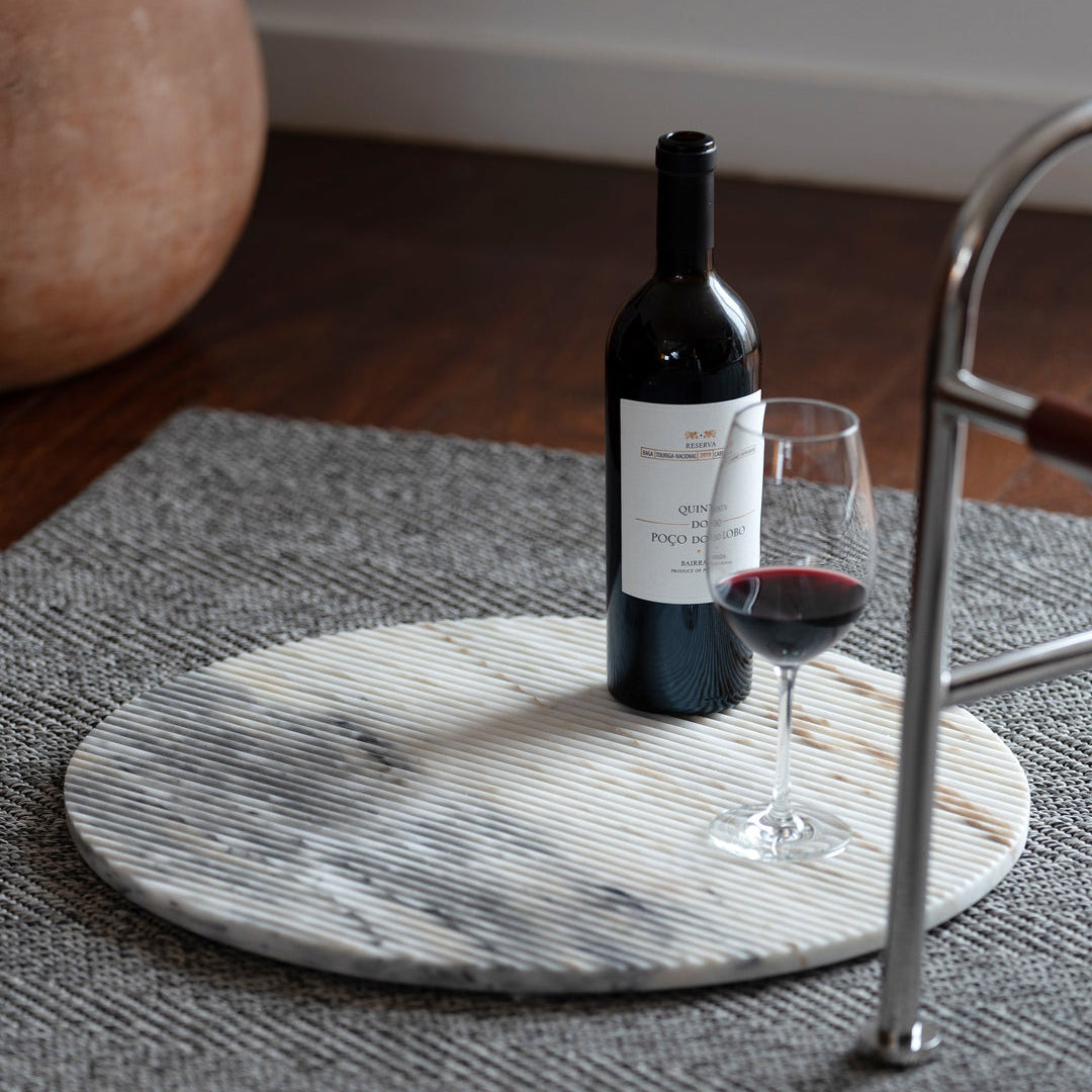 PEDRA Set - 4x Minimalist Round Plates in Marble