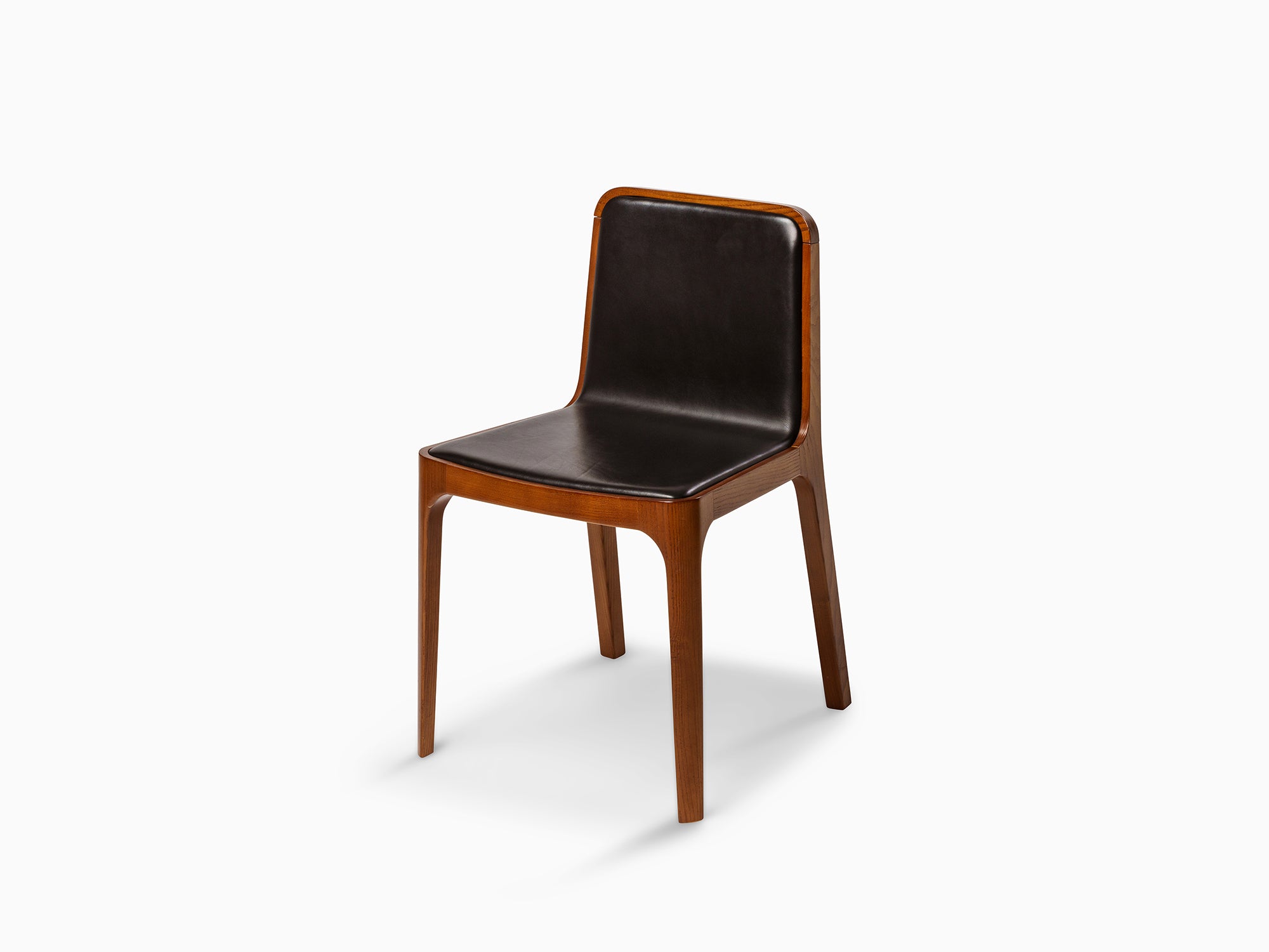 Minimalist Modern OFFICE Set - 1 FRONT Desk in Walnut 120x60 cm + 1 Minimalist Modern Chair in Walnut Wood Leather Cast Collection - 2 Pieces