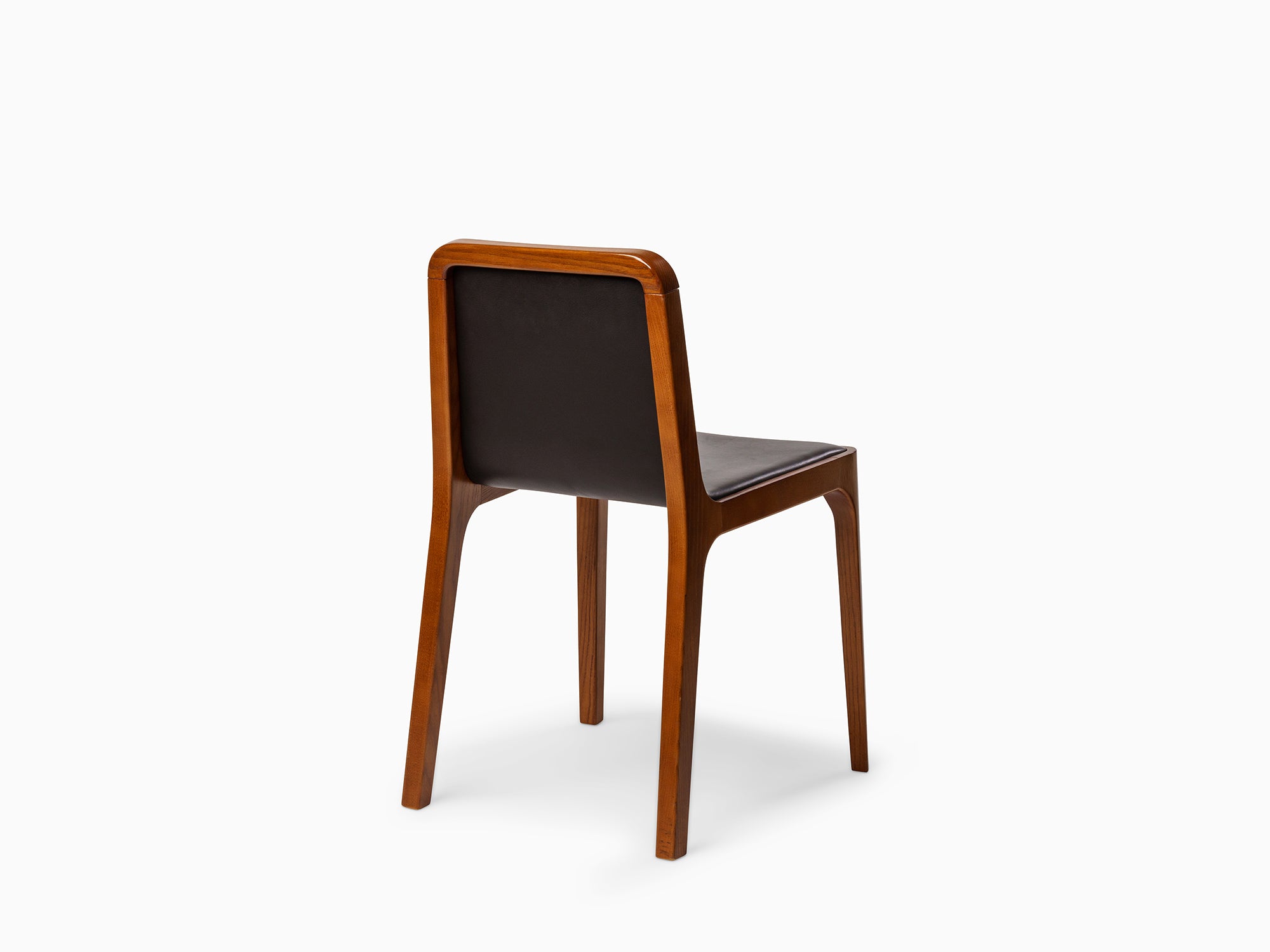 Minimalist Modern OFFICE Set - 1 FRONT Desk in Walnut 120x60 cm + 1 Minimalist Modern Chair in Walnut Wood Leather Cast Collection - 2 Pieces