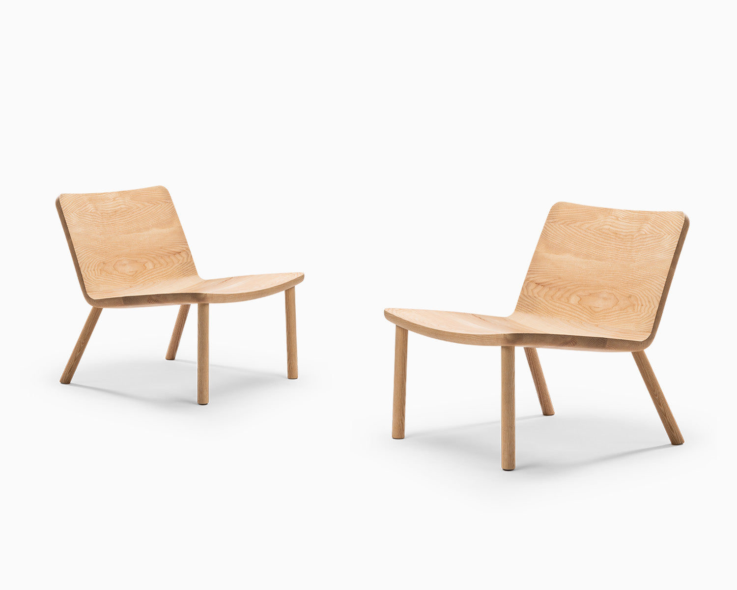 Minimalist Modern Lounge Chair in Natural Ash Allay - 2 Lounge Chairs