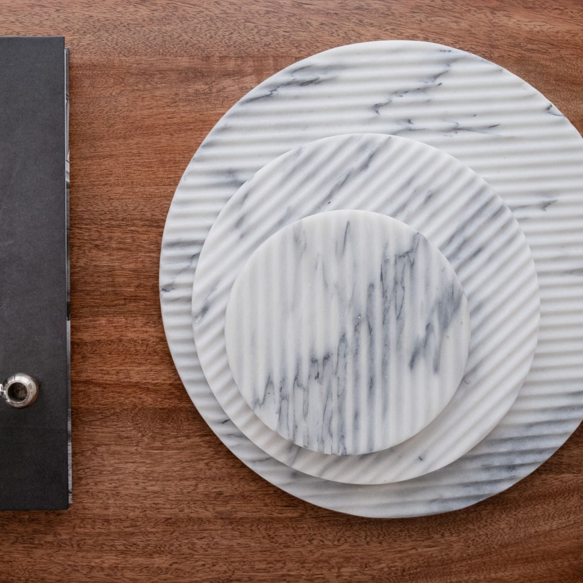 PEDRA Set - Designer Plates Collection in Marble (Small, Medium, Large