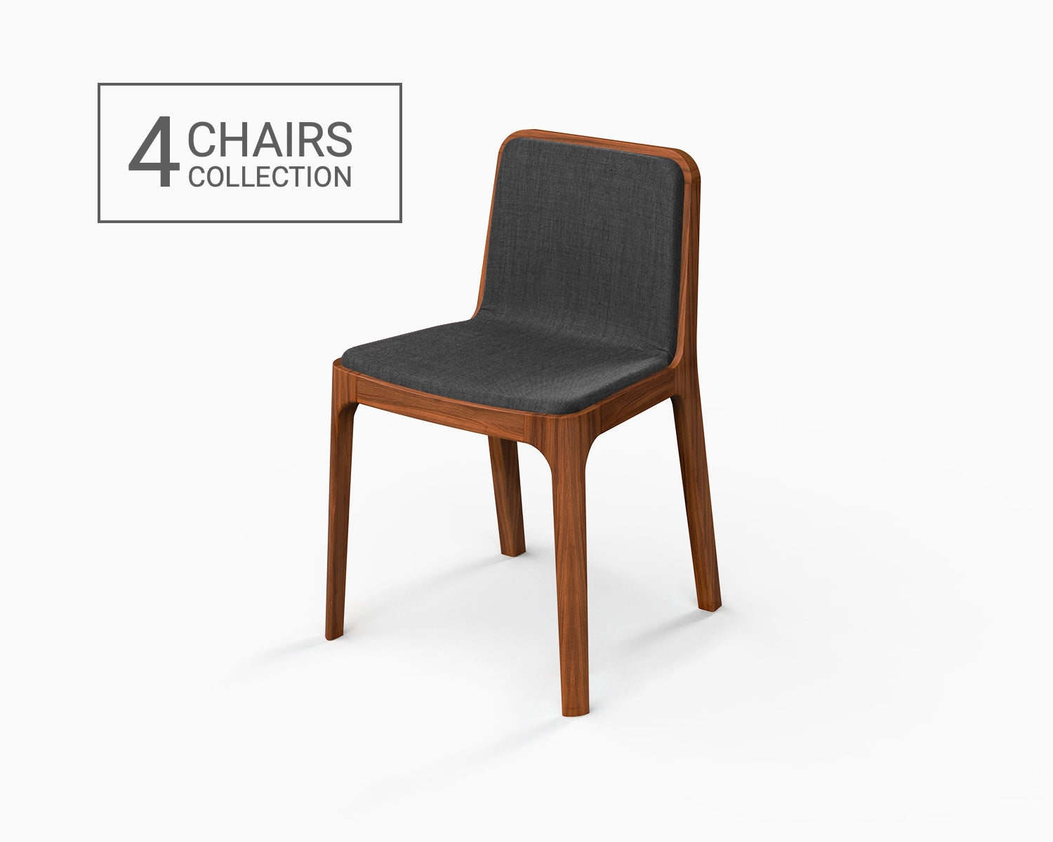 Minimalistischer moderner Stuhl aus Eschenholz und Lederguss-Kollektion – 6 Stühle