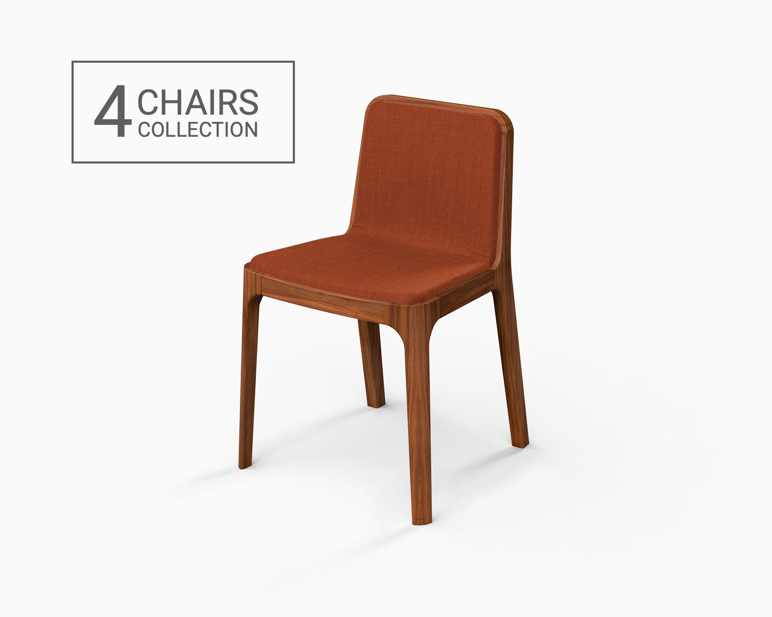 Bundle & Save – Design Set of 4 CAST Chairs in walnut finishing