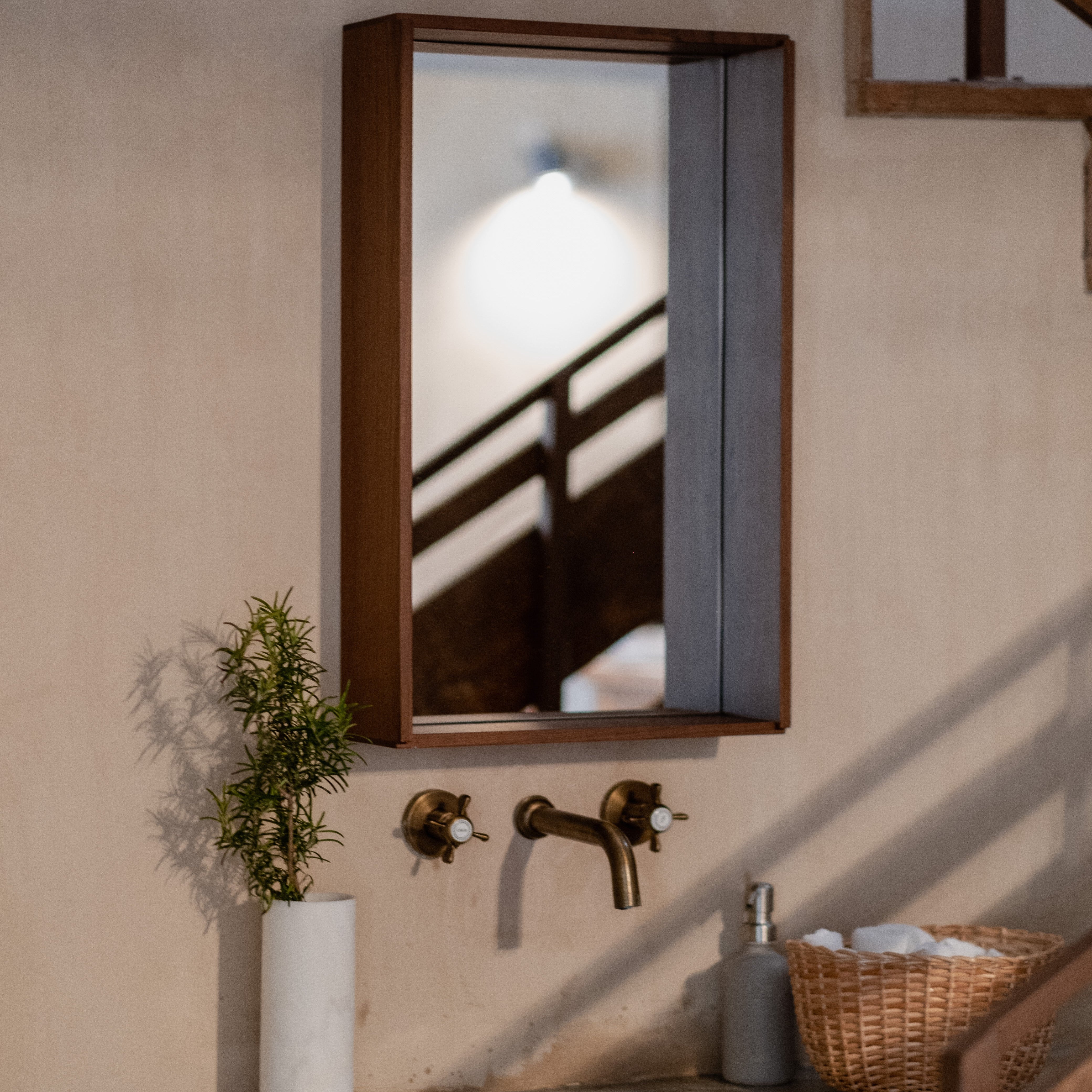 CAMPO – Designer Wall Mirror in Solid Wood,  Medium