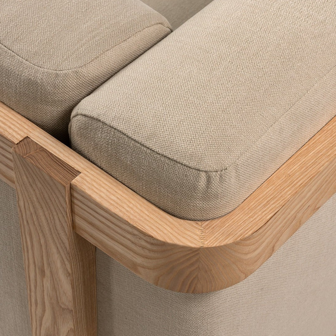 2x LIFT – Lounge Chair  & Three Seat Sofa in Solid Wood and Customizable Seat