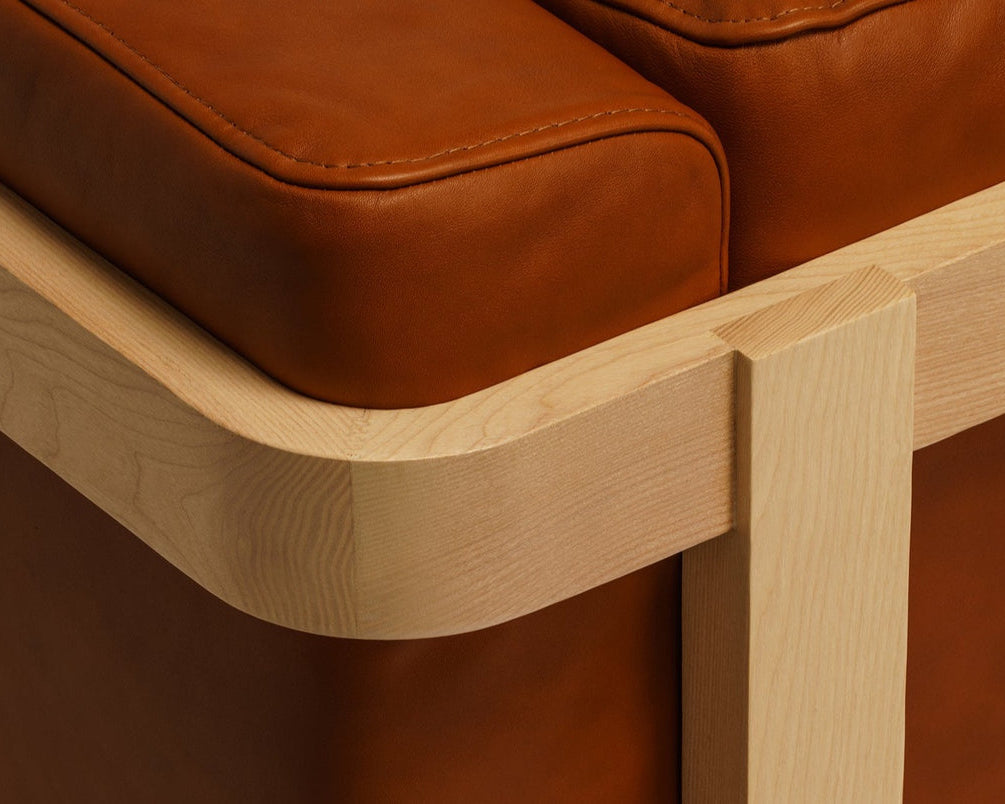 2x LIFT – Lounge Chair  & Three Seat Sofa in Solid Wood and Customizable Seat