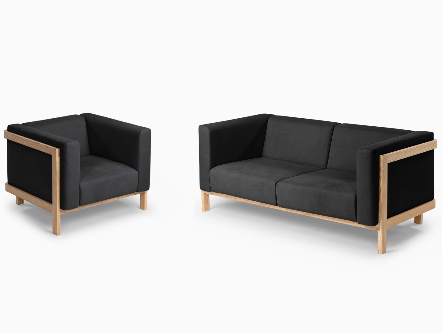 Bundle & Save – Design Set LIFT Lounge Chair and Two Seater Sofa in Ash