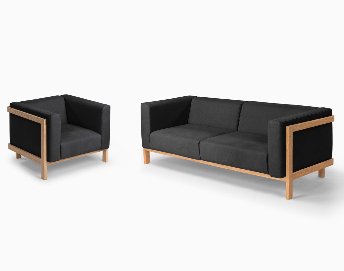 Bundle & Save – Design Set LIFT Lounge Chair and Three Seater Sofa in Ash