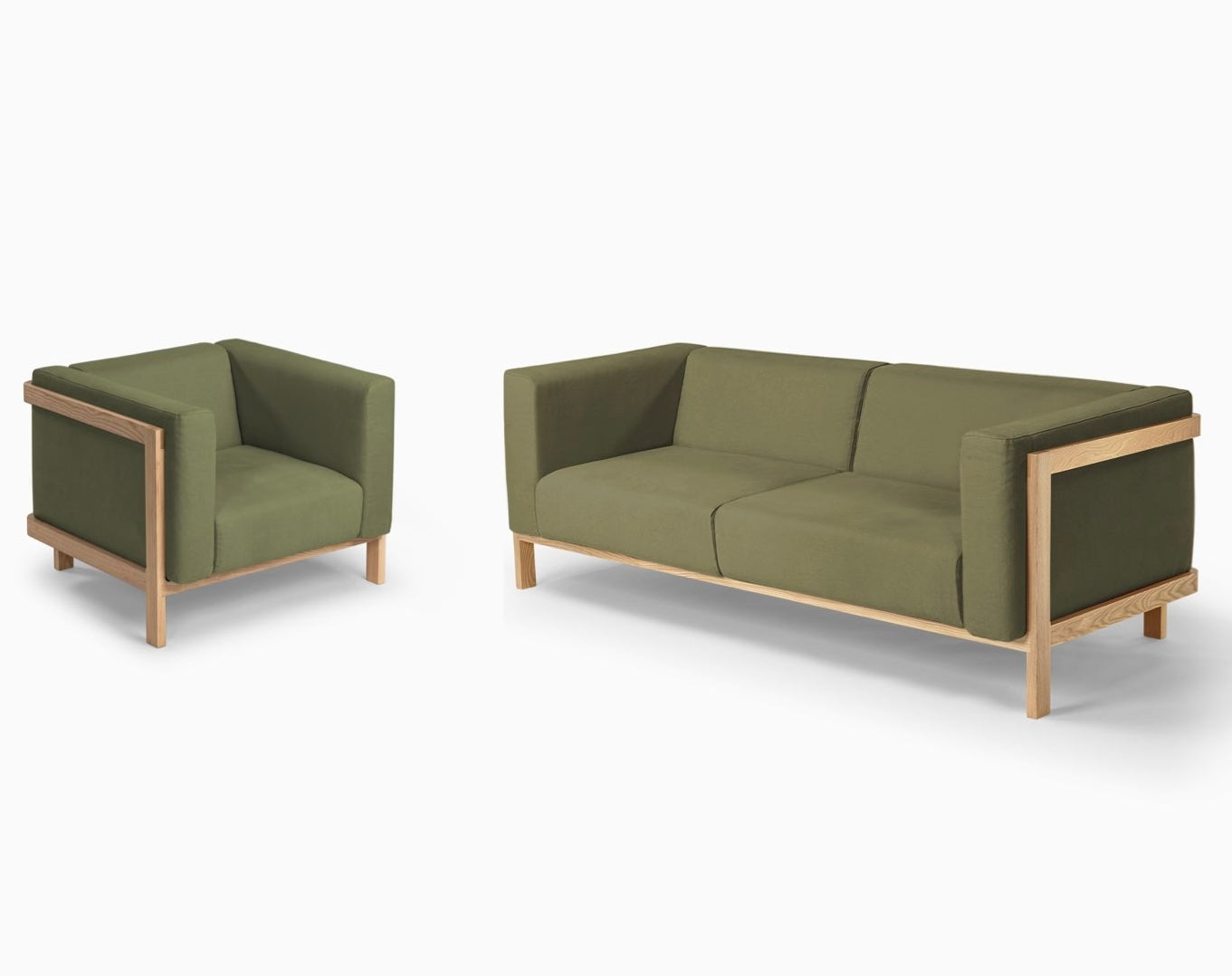 Bundle & Save – Design Set LIFT Lounge Chair and Three Seater Sofa in Ash