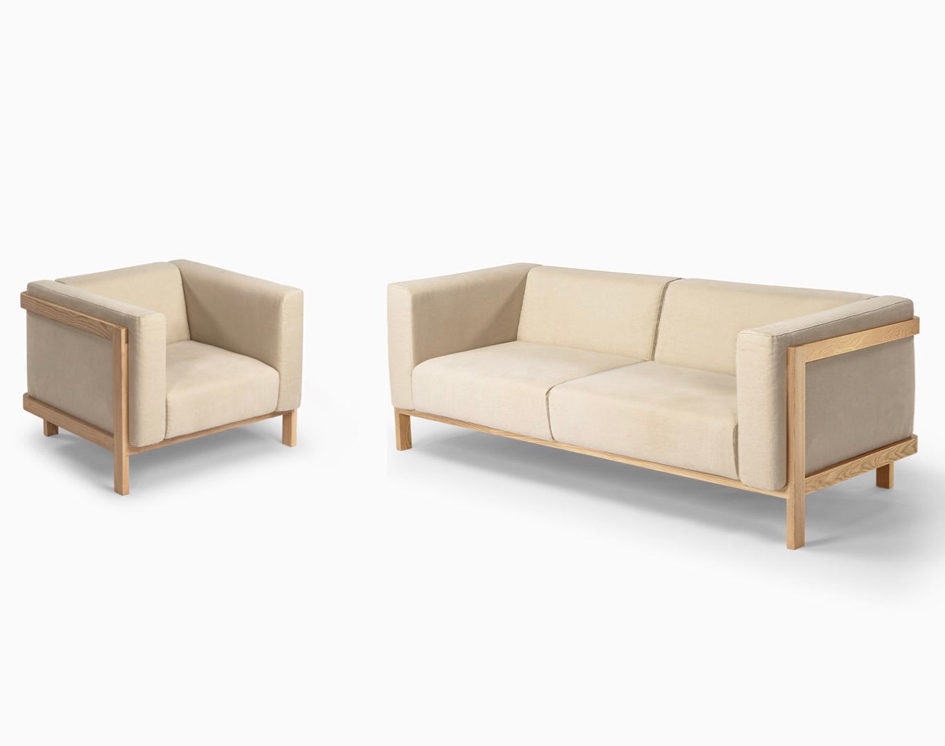 Bundle & Save – Design Set LIFT Lounge Chair and Three Seater Sofa in Ash
