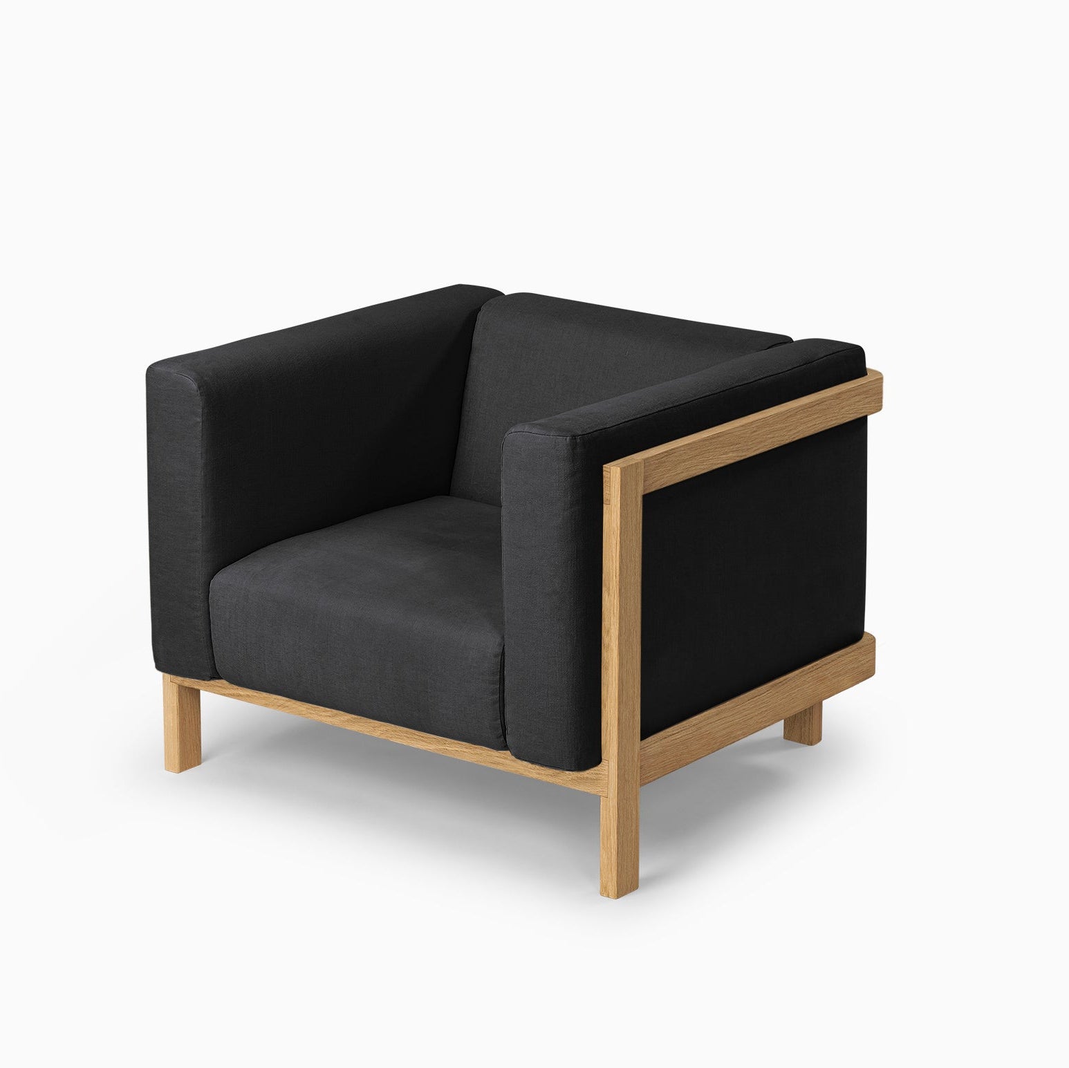 2x LIFT – Lounge Chair  & Three Seat Sofa in Solid Wood and Customizable Seat