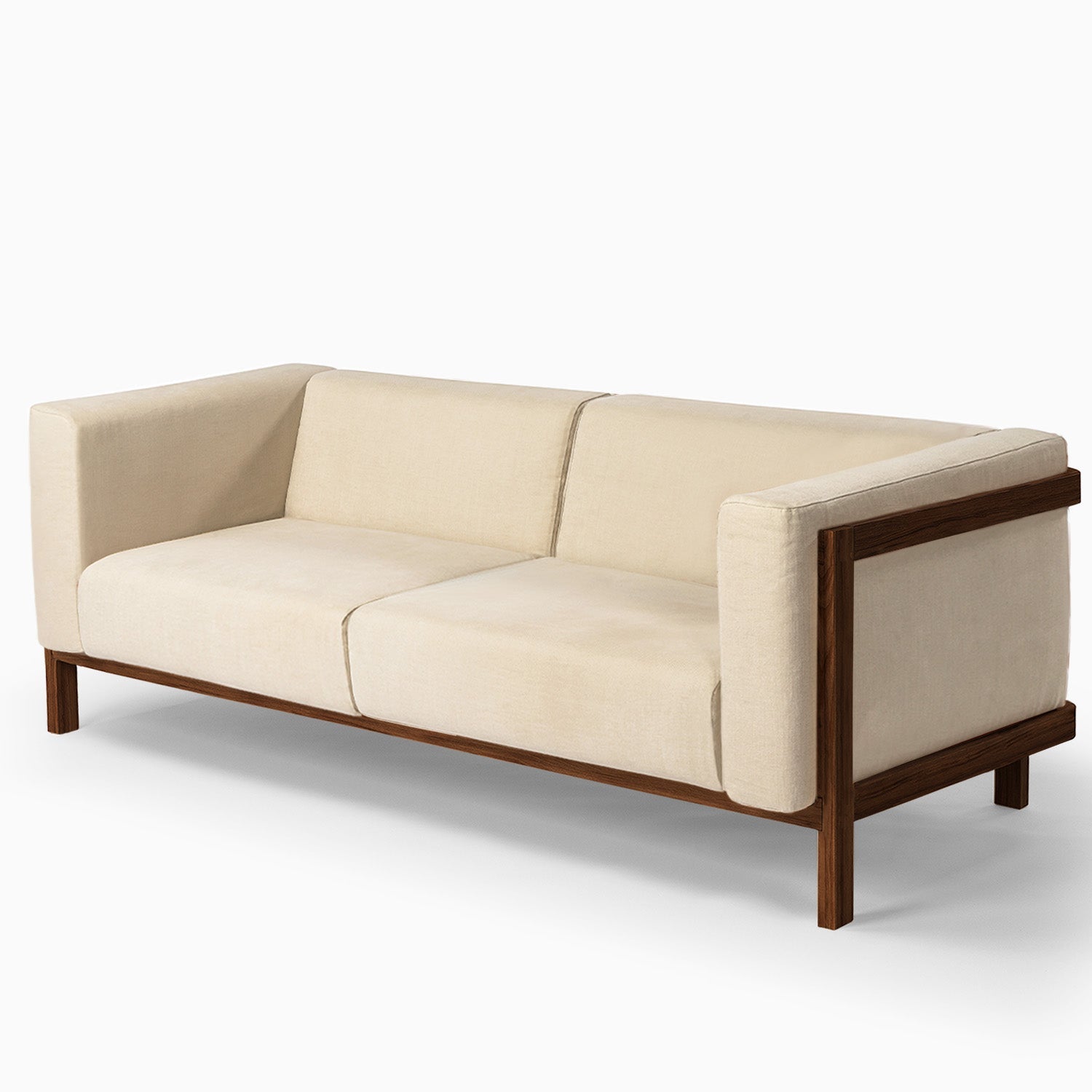 2x LIFT – Lounge Chair  & Three Seat Sofa in Solid Wood and Customizable Seat