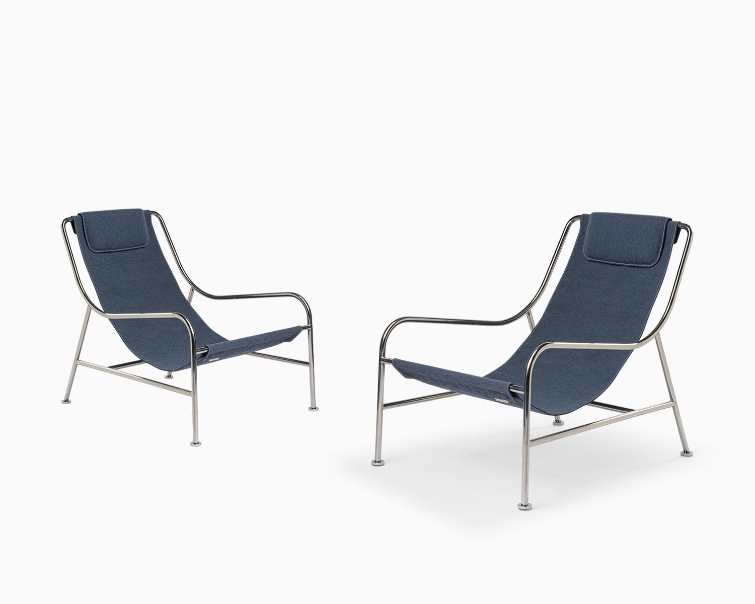 Minimalist Outdoor Lounge Chair in Fabric - 2 Chairs