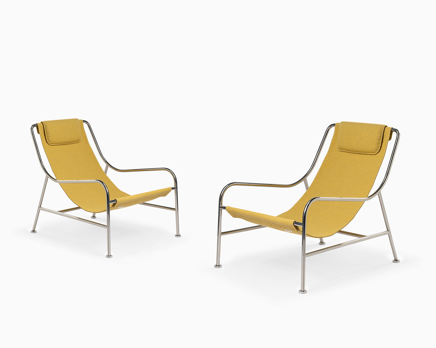 Minimalist Outdoor Lounge Chair in Fabric - 2 Chairs