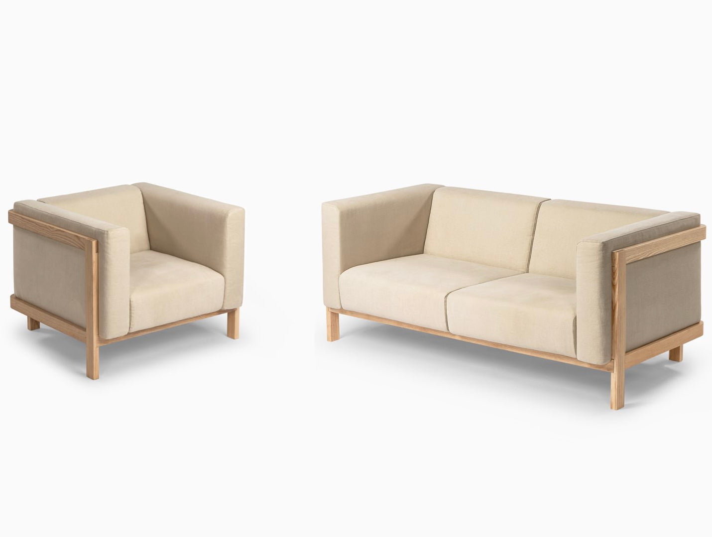 Bundle & Save – Design Set LIFT Lounge Chair and Two Seater Sofa in Ash