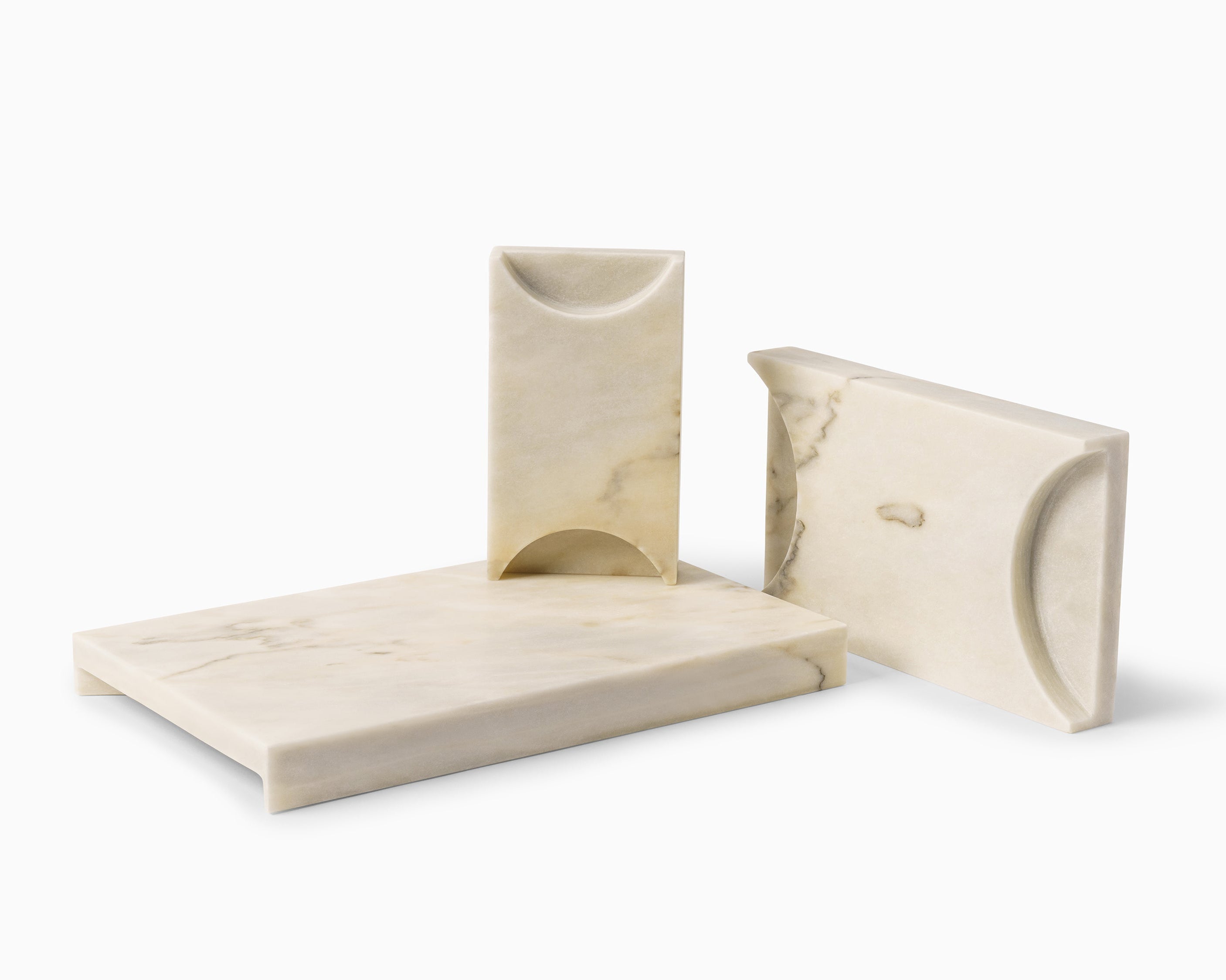 Minimalistisches Marmortablett 3-teilig