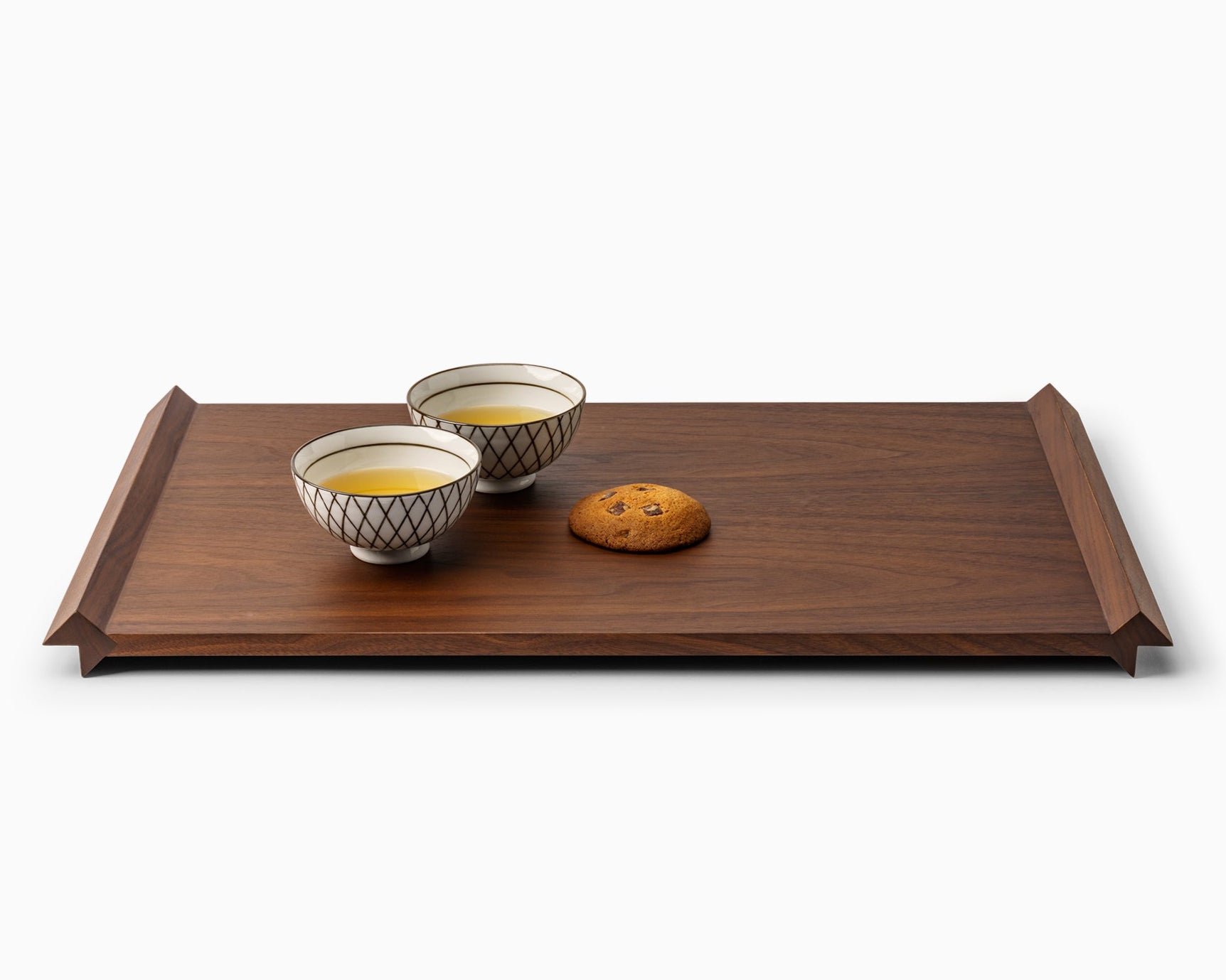 Minimalist Walnut Wood Tray TRAVE - Set 2 pieces
