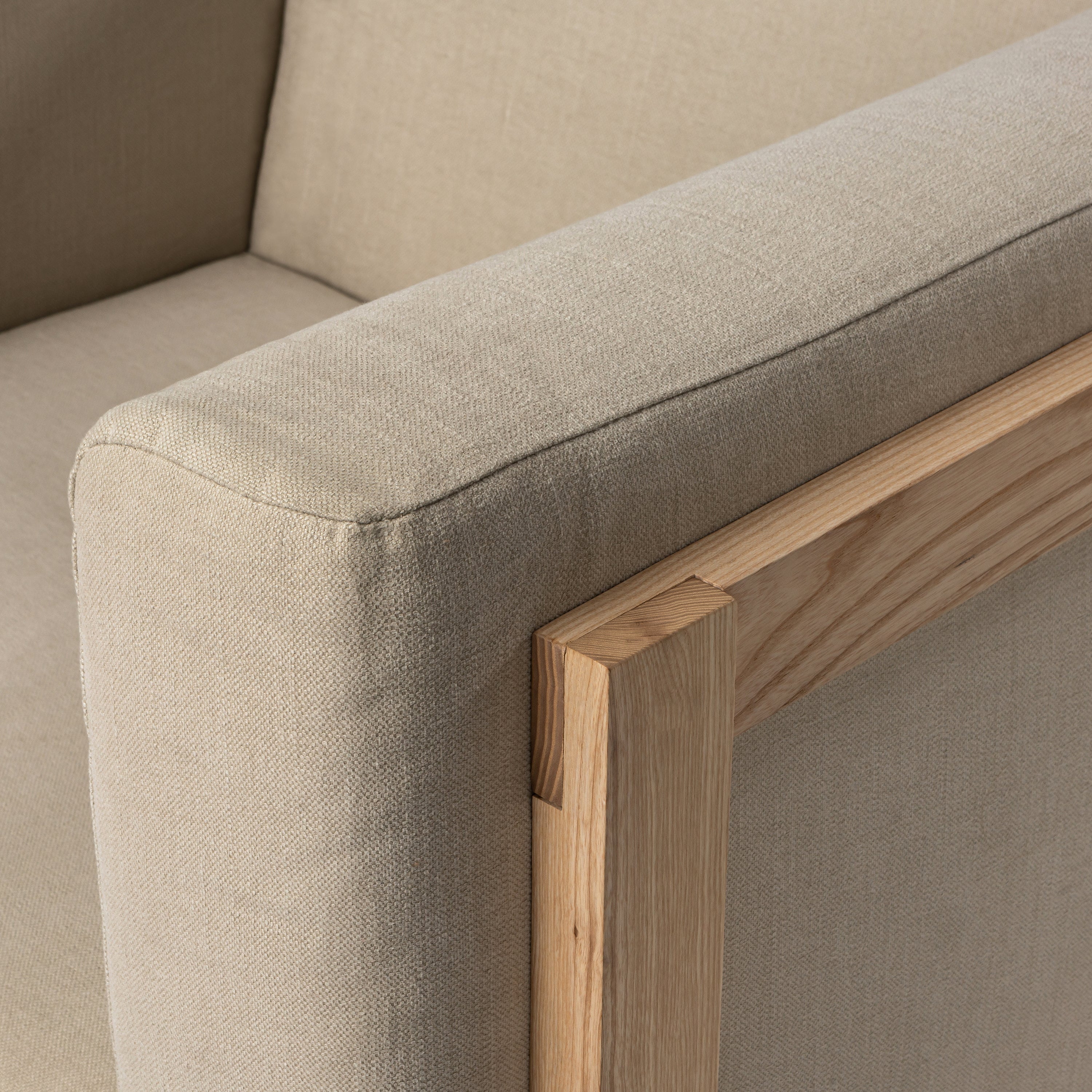 2x LIFT – Lounge Chair  & Three Seat Sofa in Solid Wood and Customizable Seat