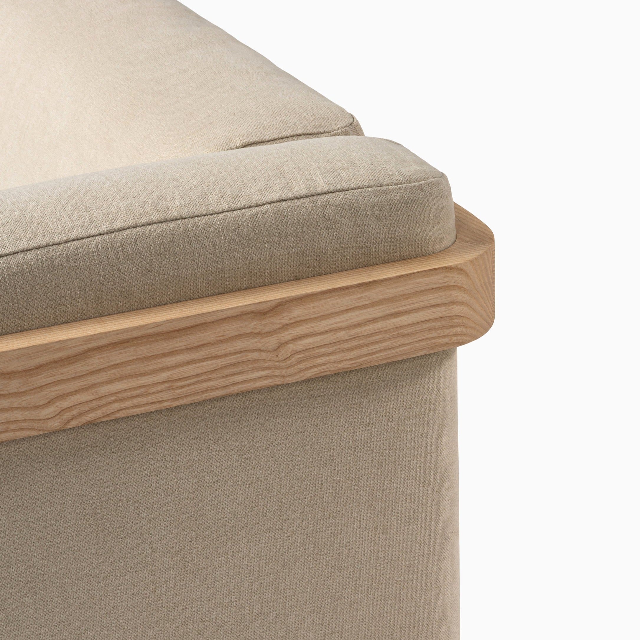 2x LIFT – Lounge Chair  & Three Seat Sofa in Solid Wood and Customizable Seat