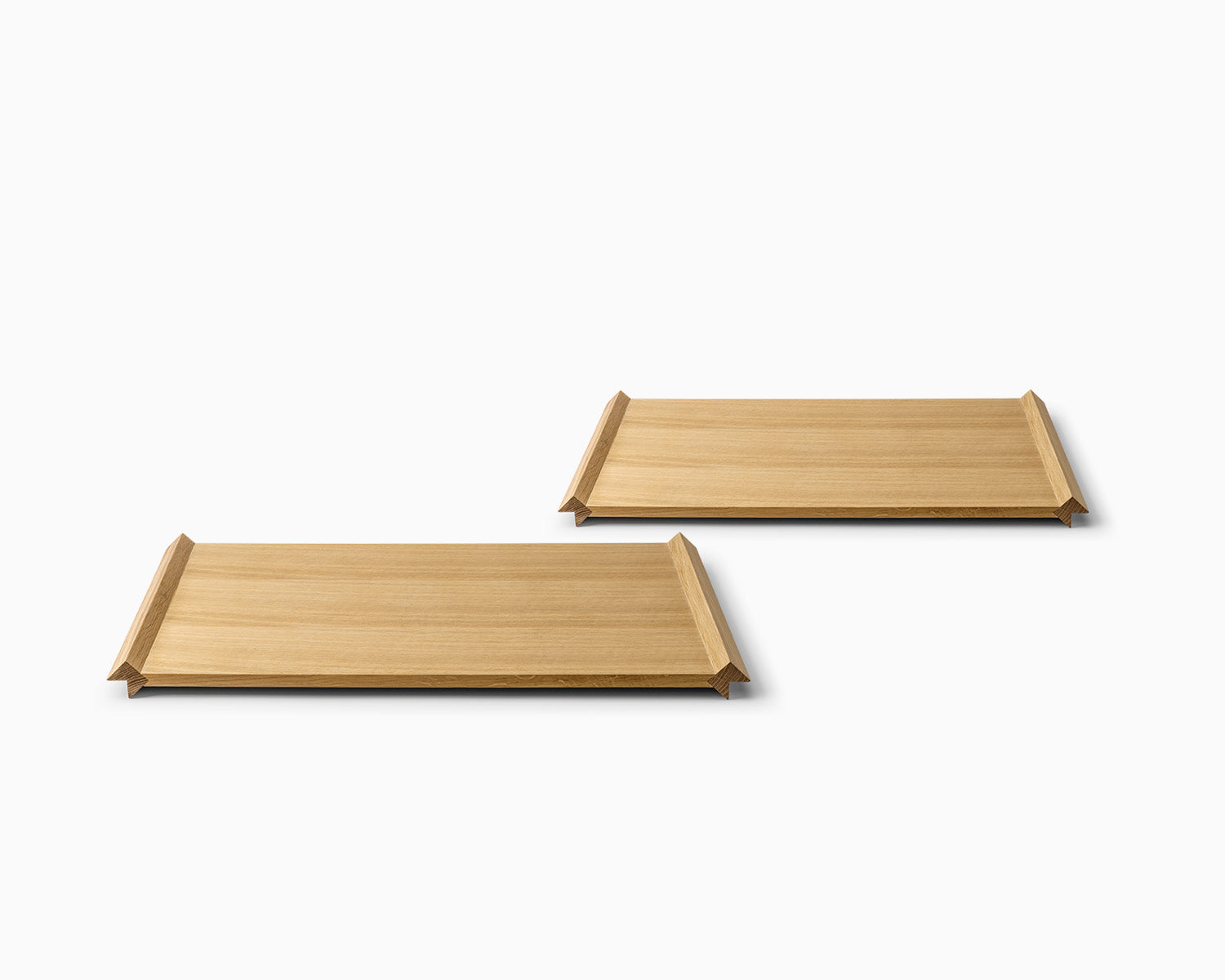 Minimalist Oak Wood Tray - Set 2 pieces