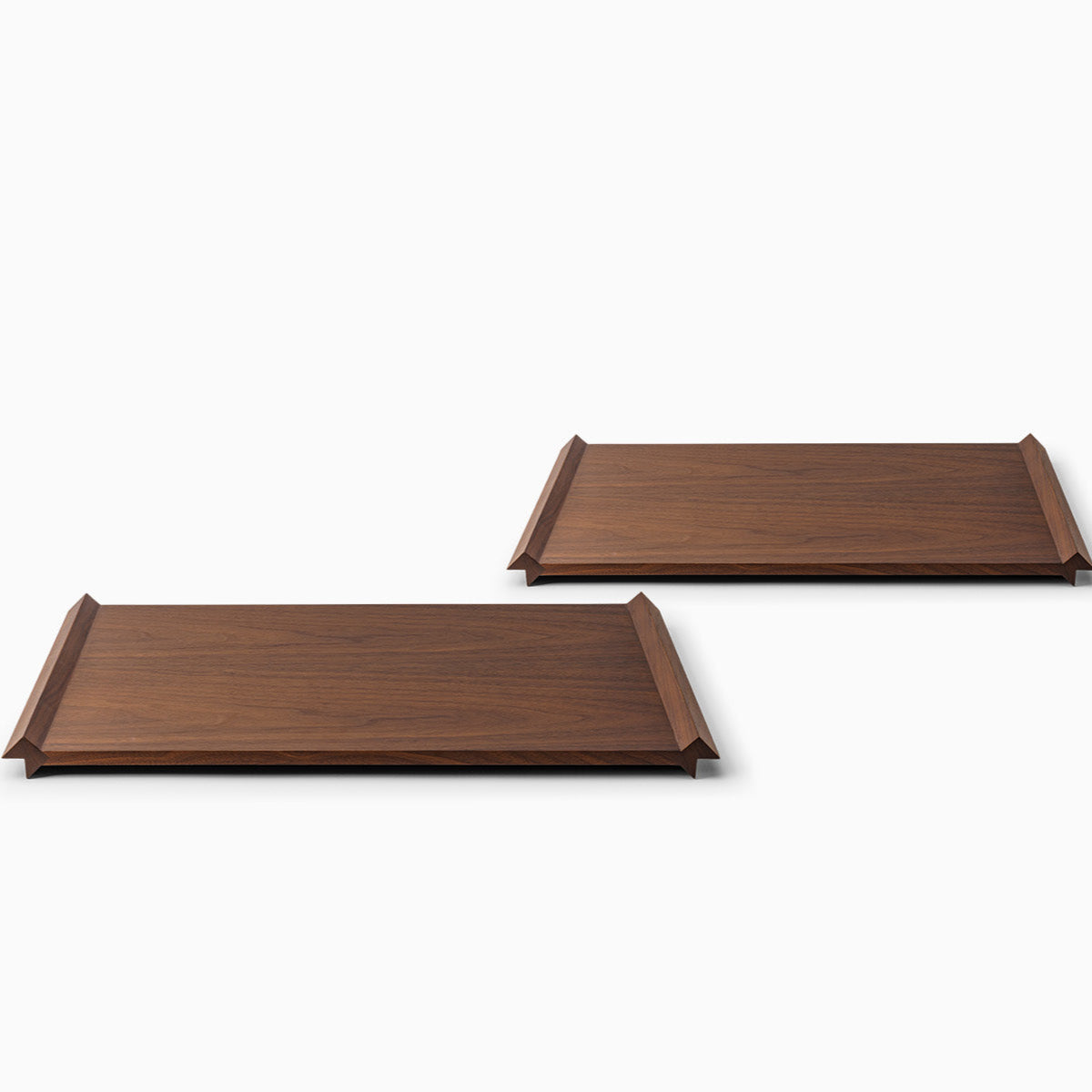 Minimalist Walnut Wood Tray TRAVE - Set 2 pieces