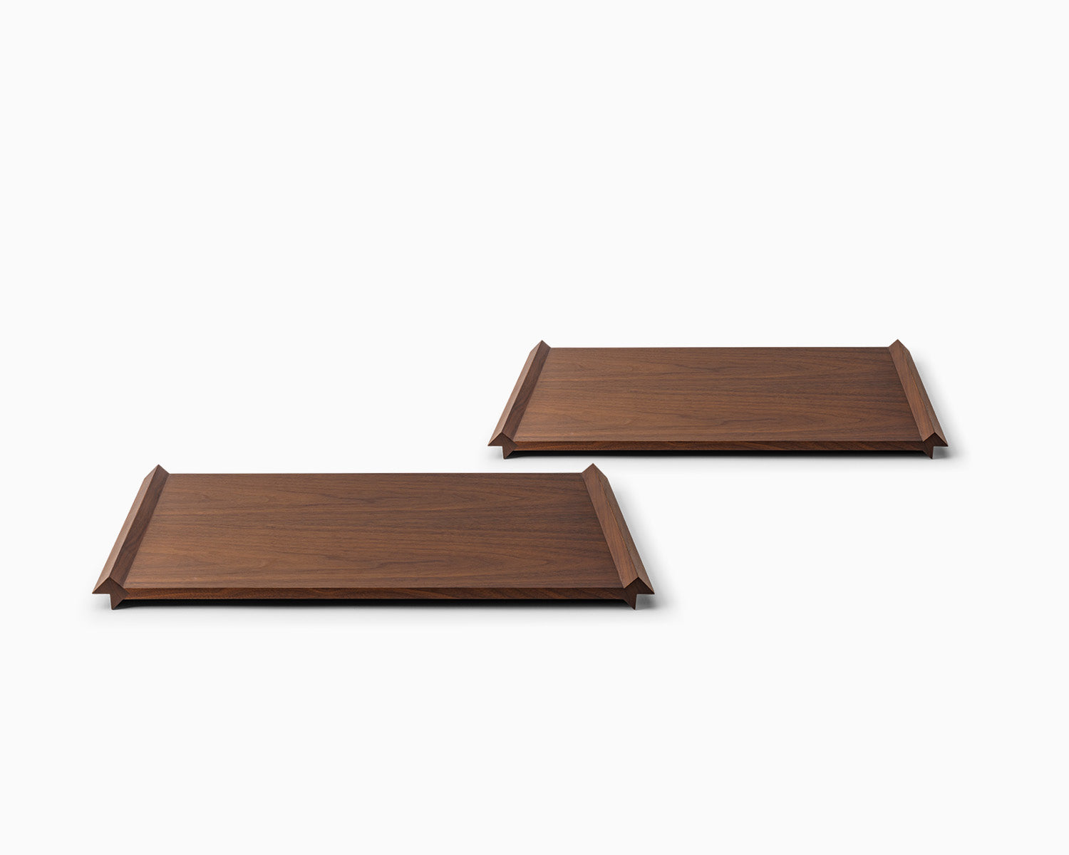 Minimalist Walnut Wood Tray TRAVE - Set 2 pieces