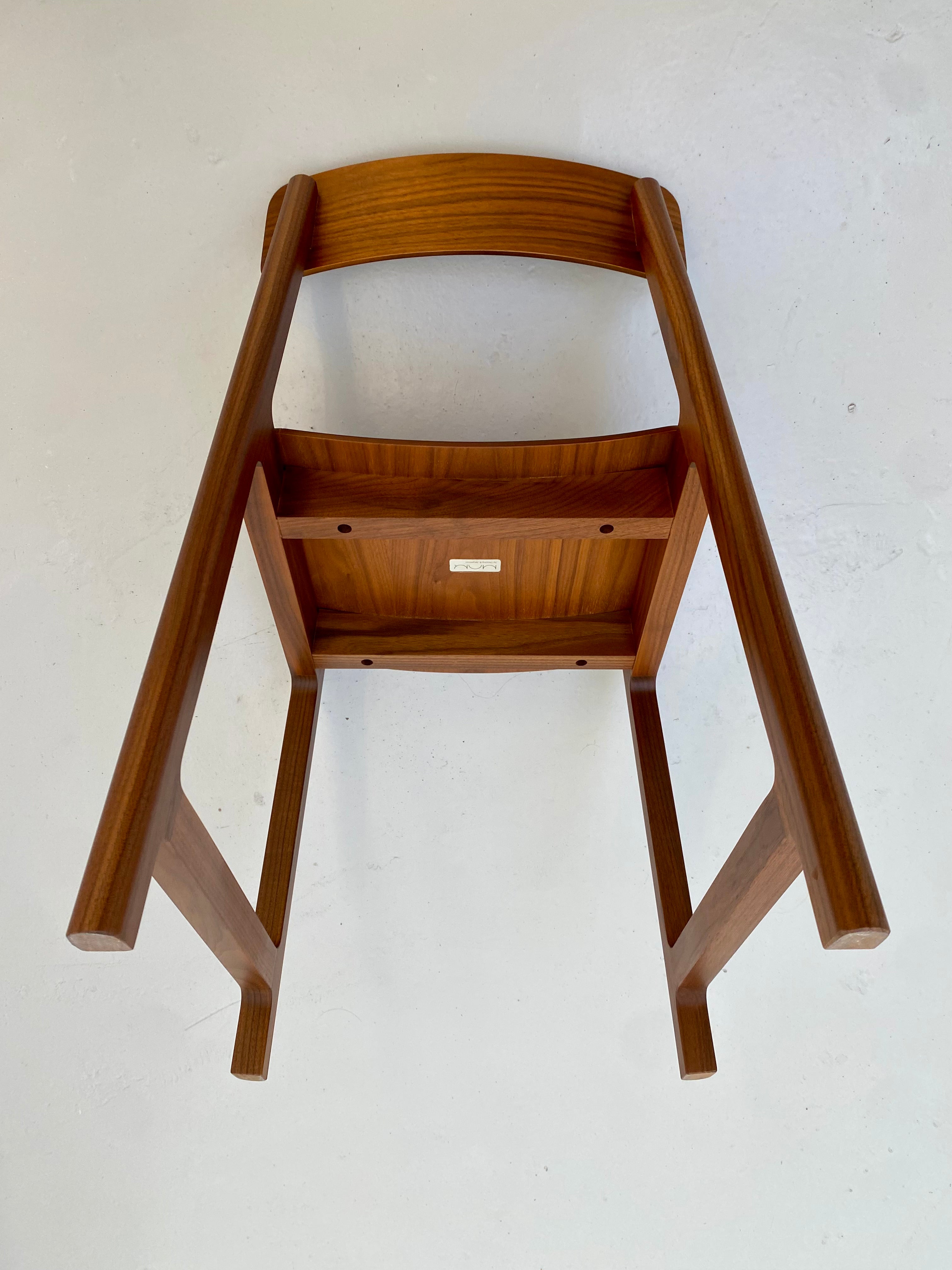 Minimalist Modern Chair in WALNUT Wood Frame Collection - 6 Chairs