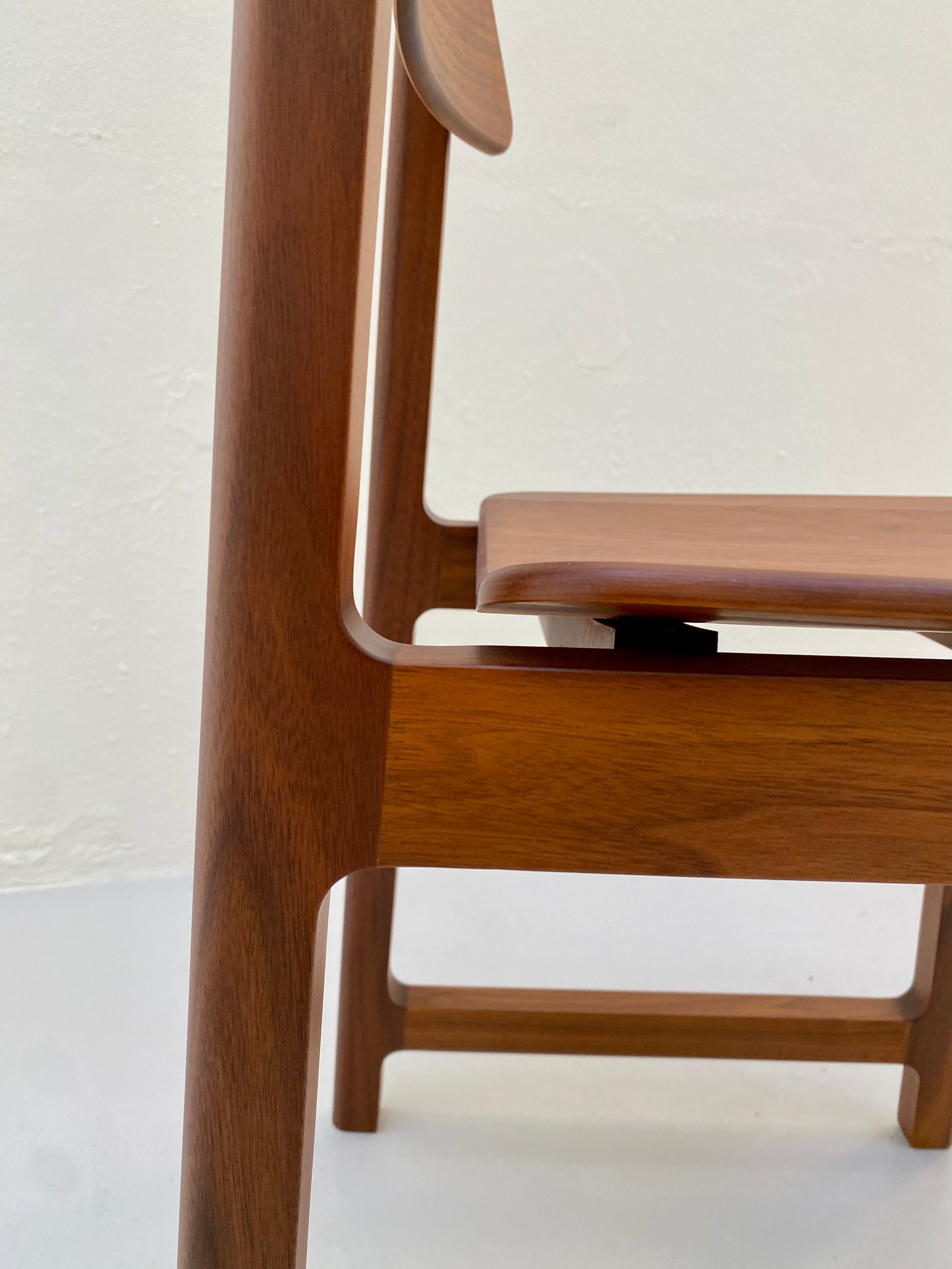 Minimalist Modern Chair in WALNUT Wood Frame Collection - 6 Chairs