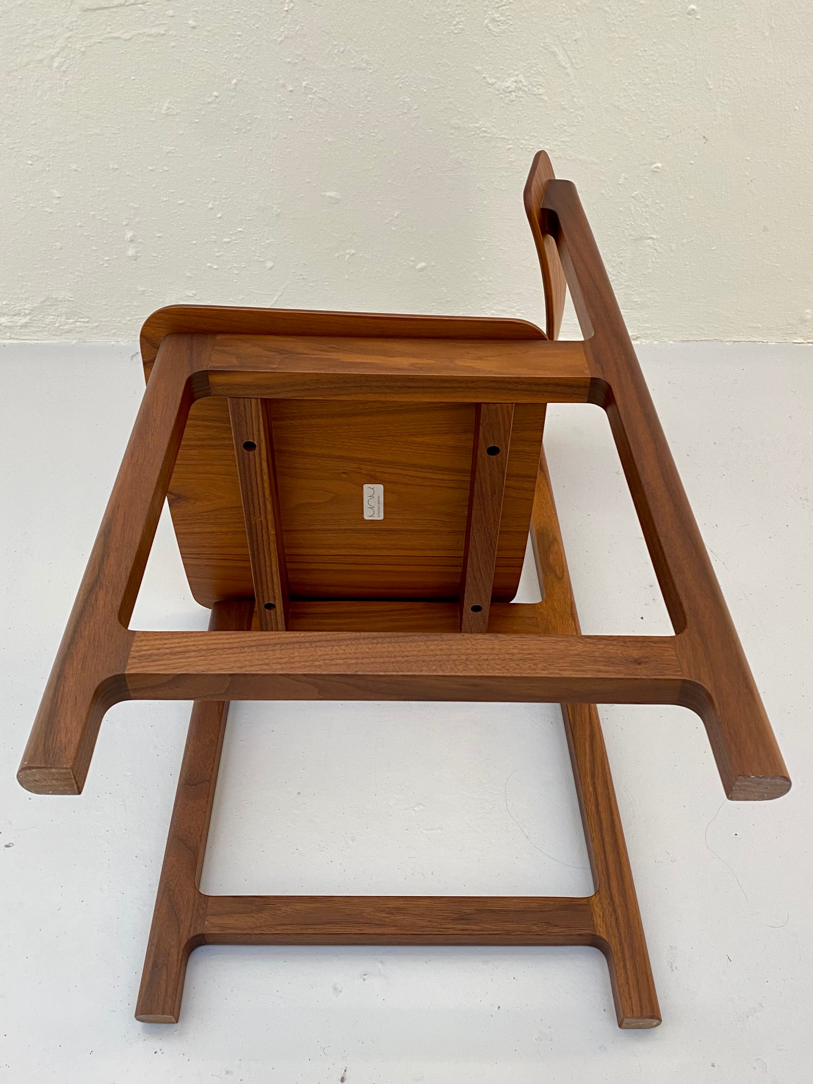 Minimalist Modern Chair in WALNUT Wood Frame Collection - 6 Chairs