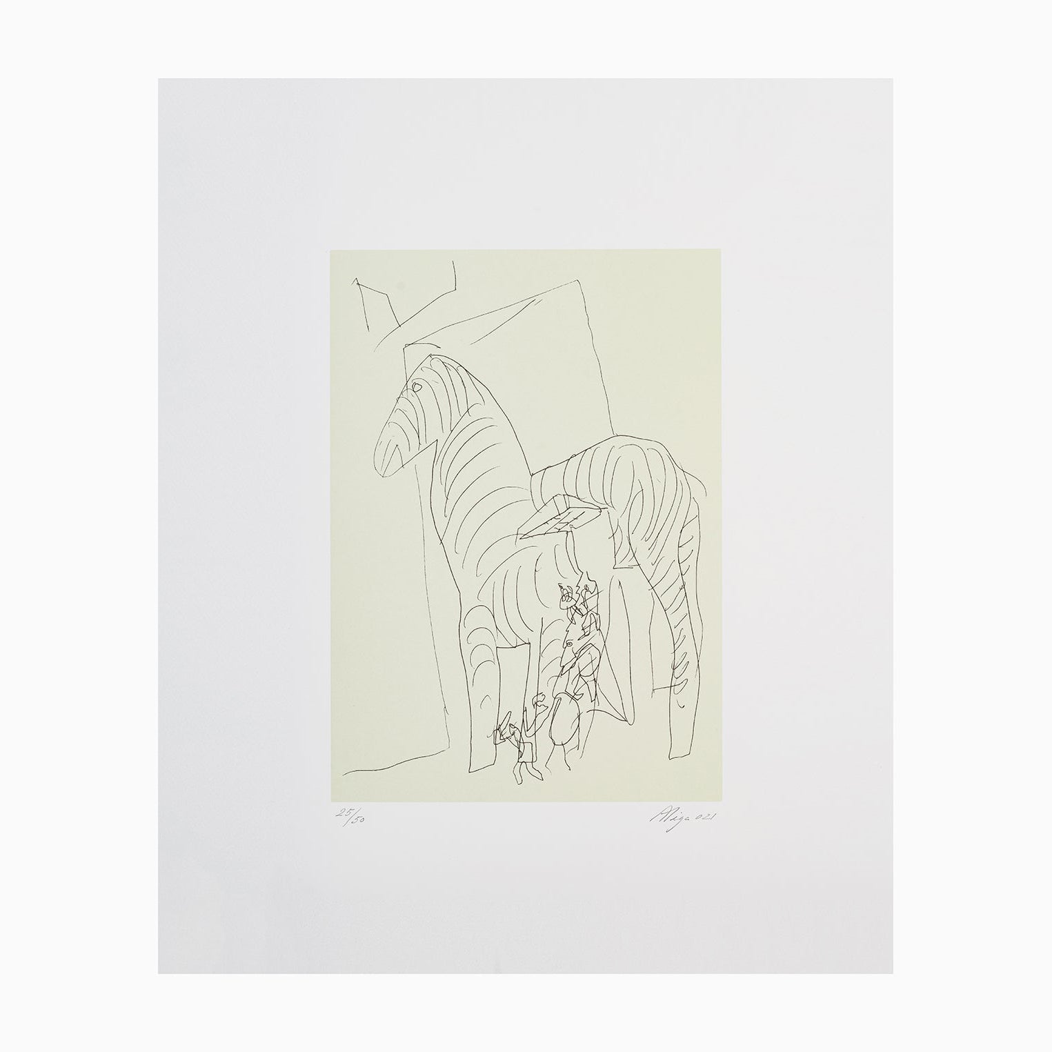 CAVALO DE TROIA – Minimalist Silkscreen Print by Álvaro Siza Vieira