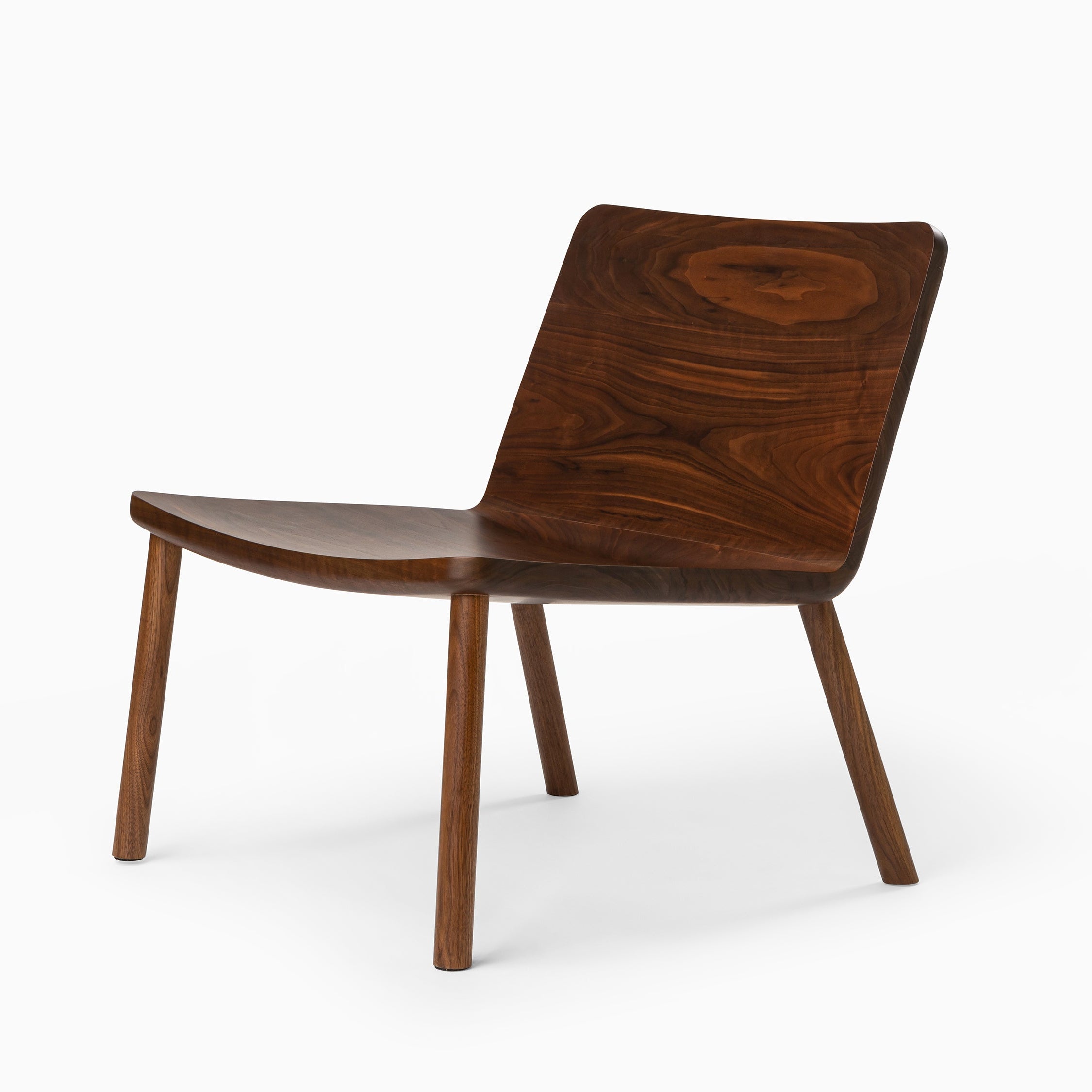 Minimalist Modern Lounge Chair in Natural Walnut ALLAY - 2 Chairs